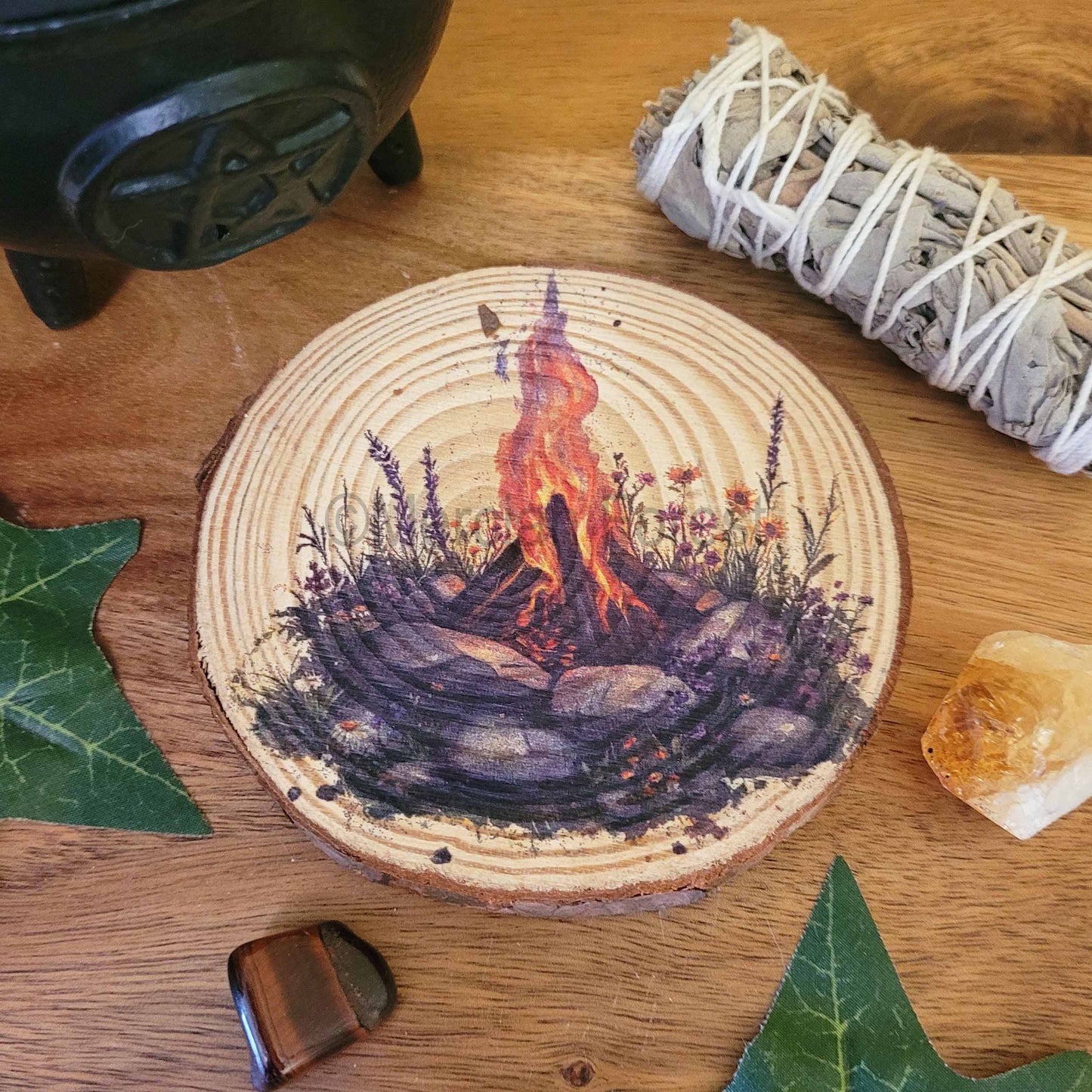 Sacred Fire Altar Tile, Cross Quarter Altar Decoration