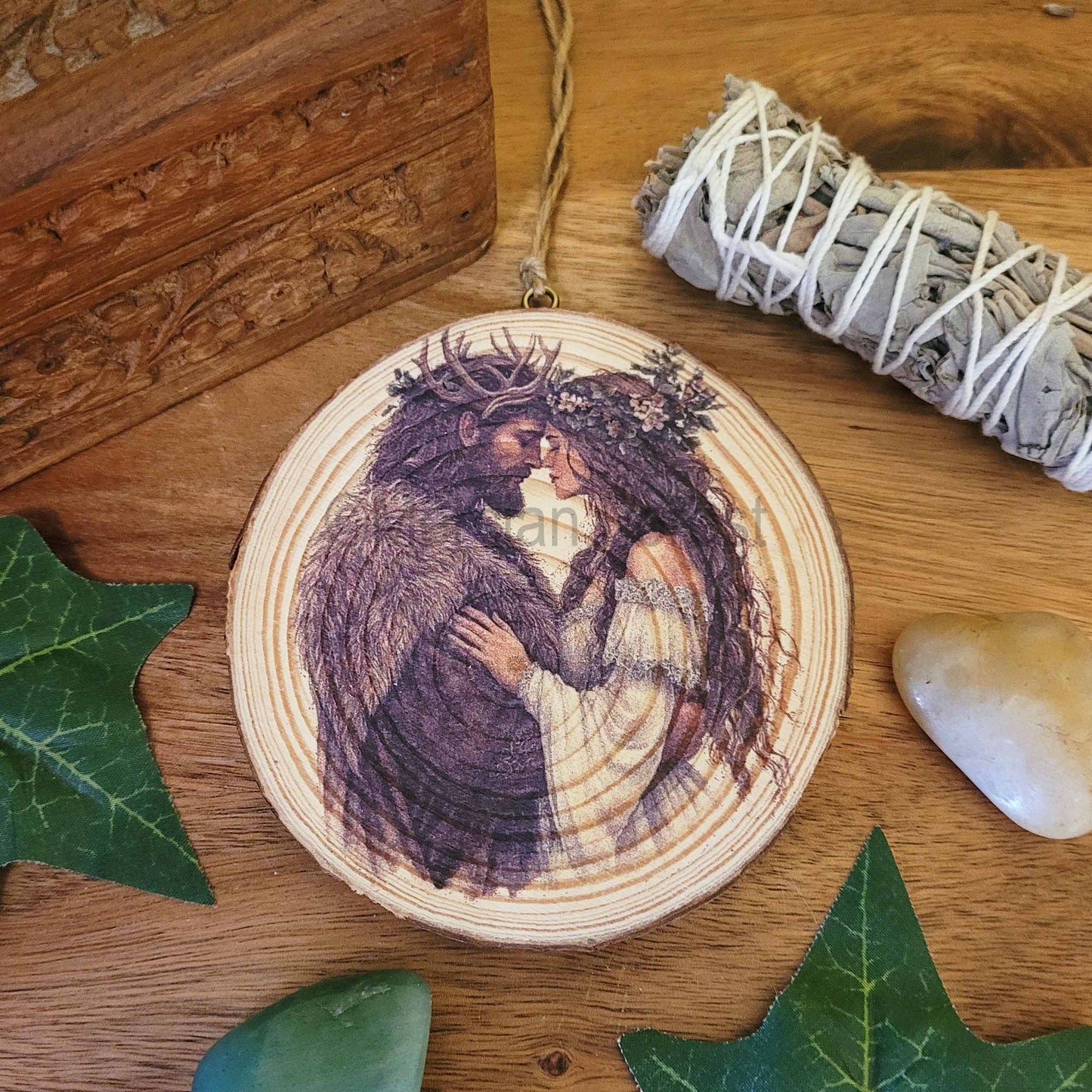 Beltane wall Hanging, Goddess and Horned God