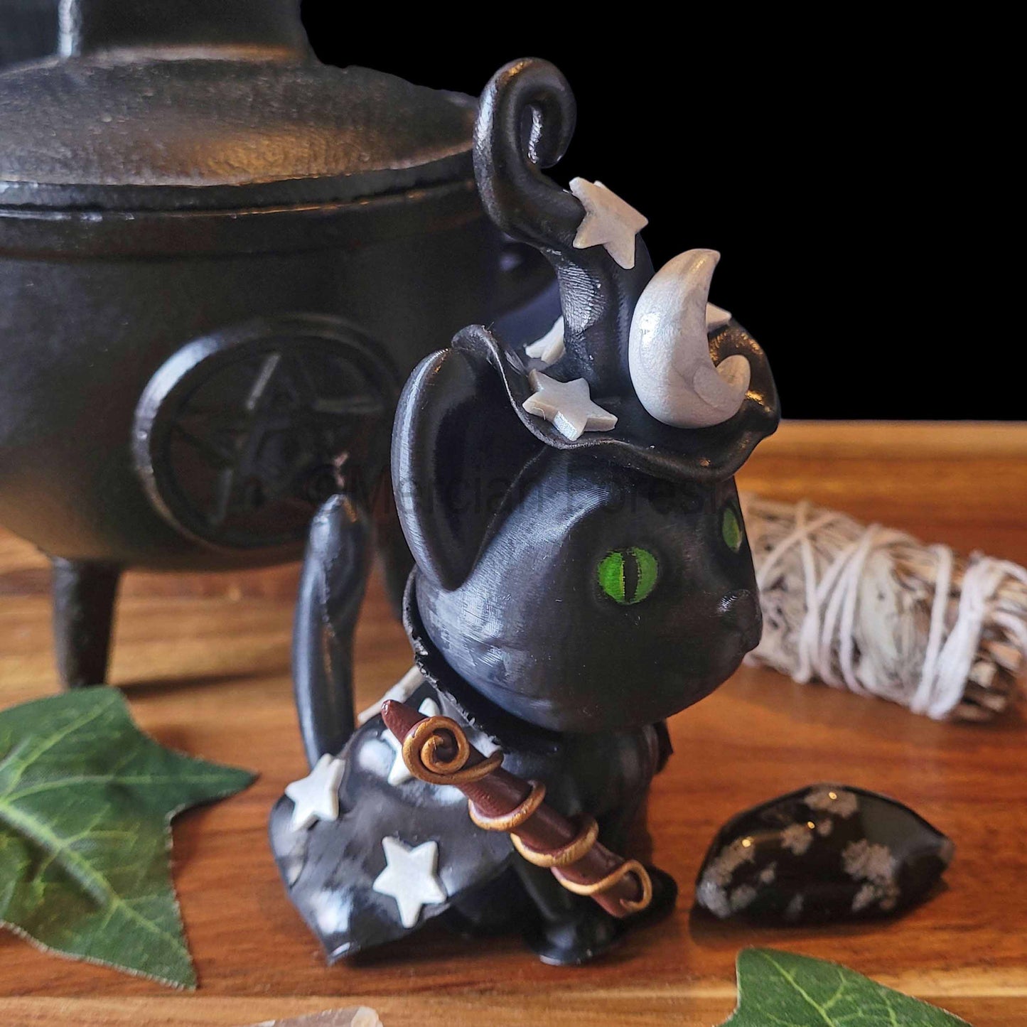 Abracatdabra Magickal Cat Witch Wizard Decoration for Halloween Samhain Decoration