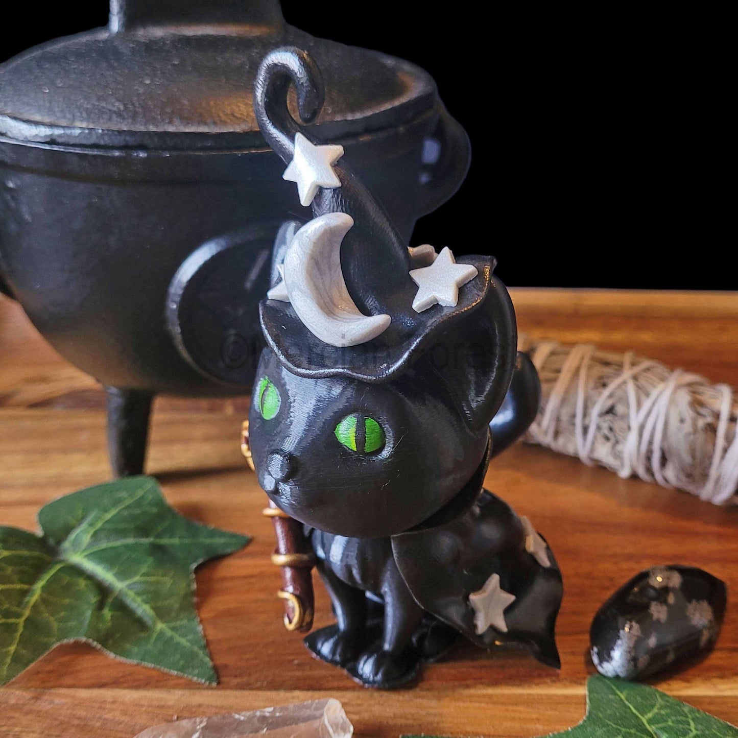 Abracatdabra Magickal Cat Witch Wizard Decoration for Halloween Samhain Decoration