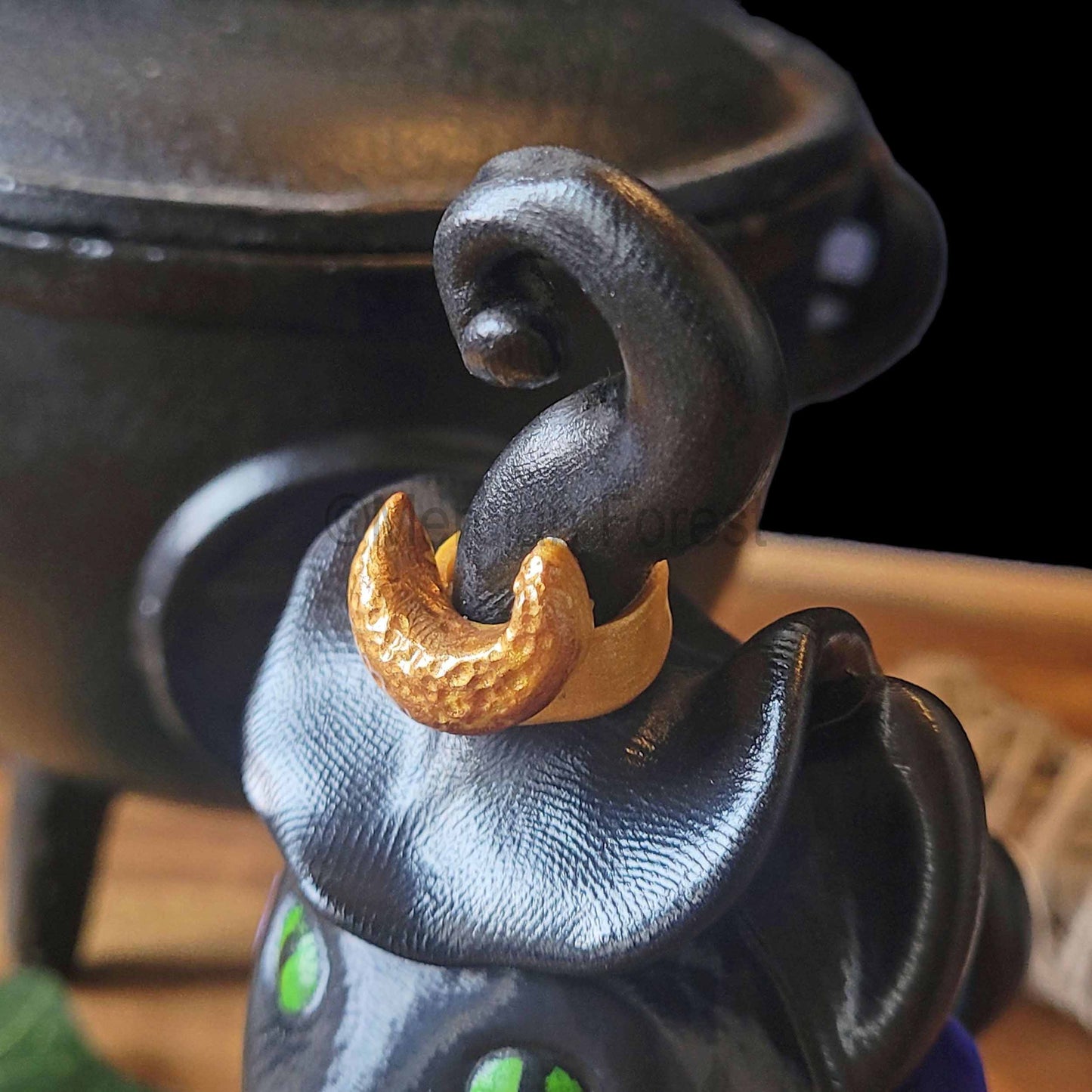 Meowlin Magickal Cat Witch Wizard Decoration for Halloween Samhain Decoration
