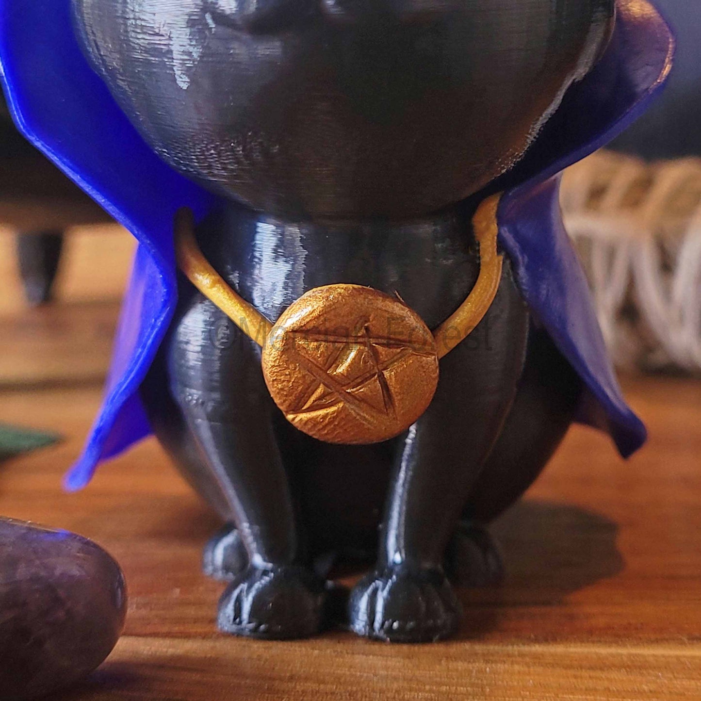 Meowlin Magickal Cat Witch Wizard Decoration for Halloween Samhain Decoration