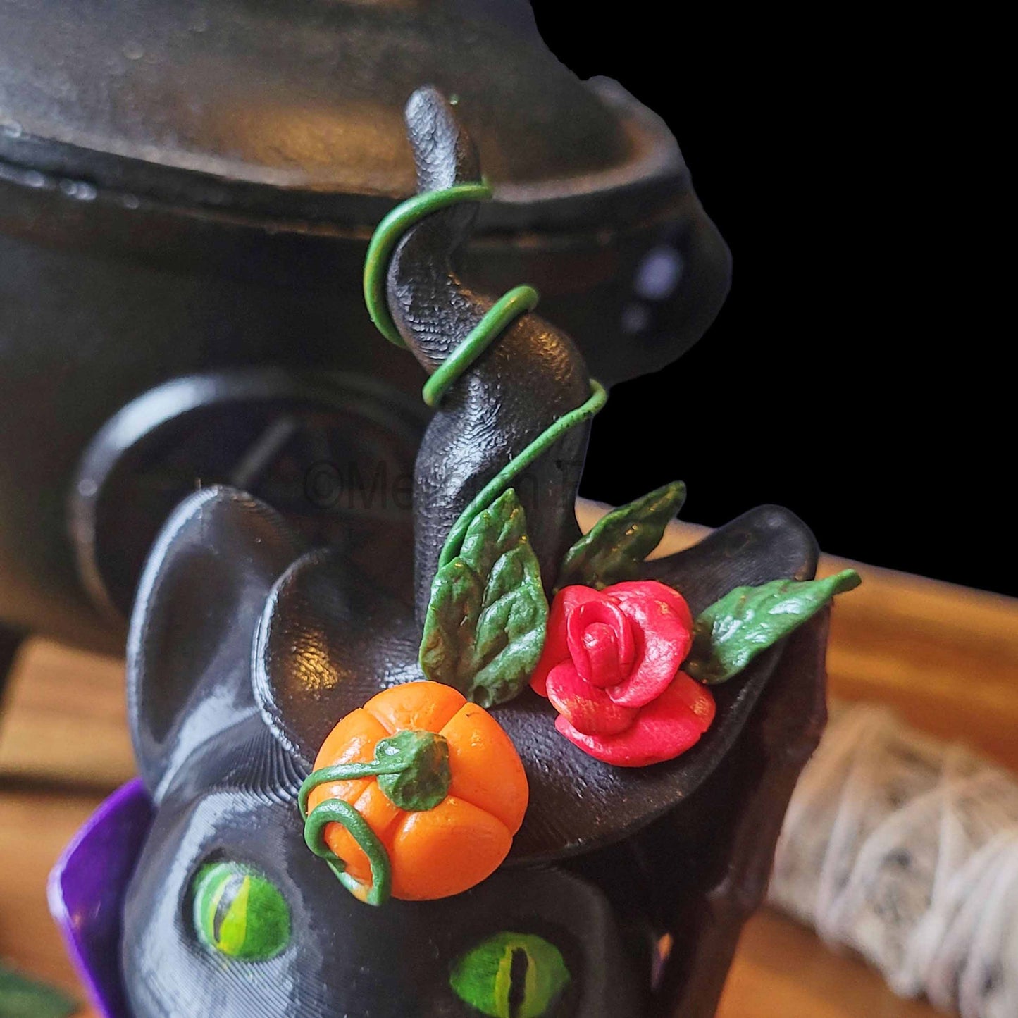 Halloqueen Magickal Cat Witch Wizard Decoration for Halloween Samhain Decoration