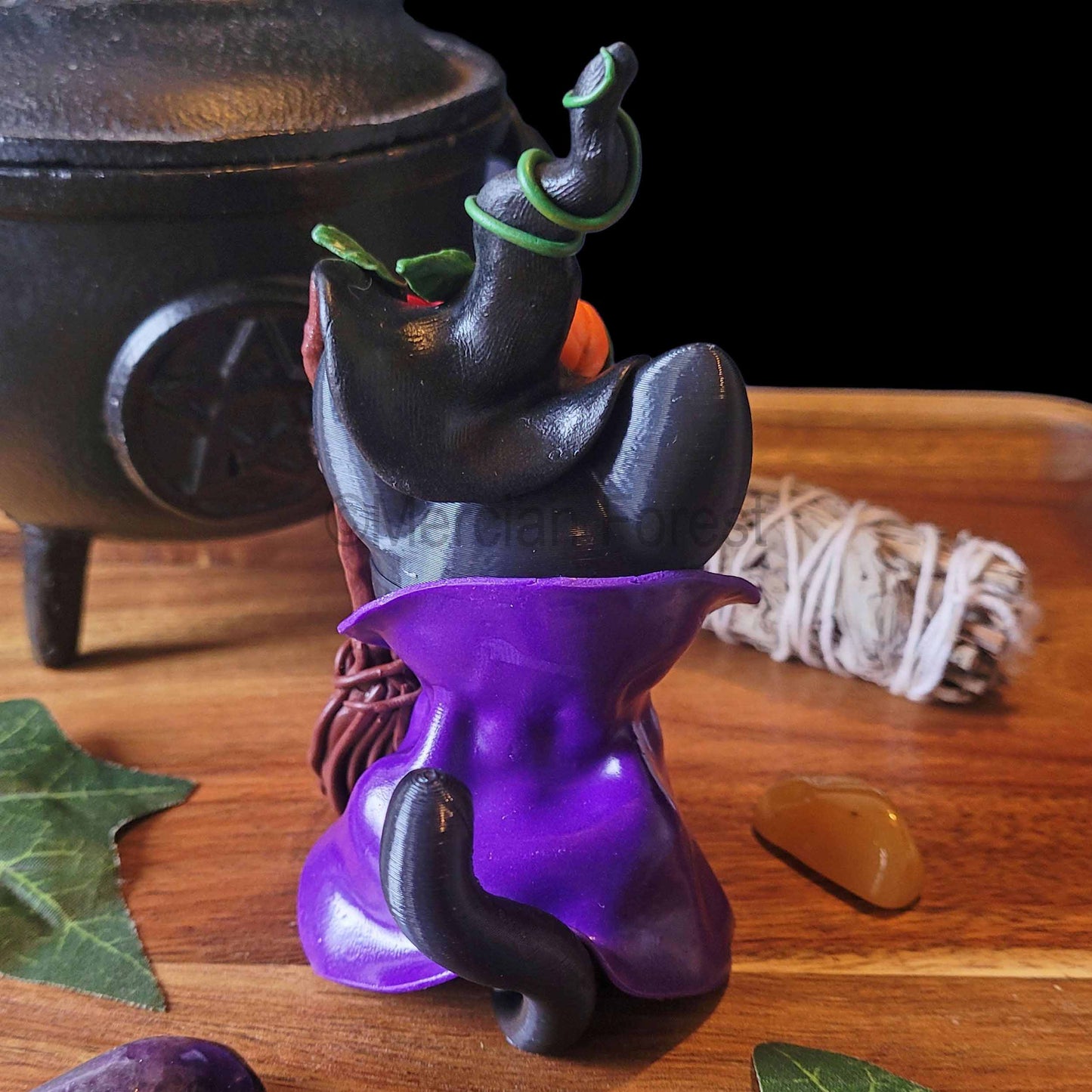 Halloqueen Magickal Cat Witch Wizard Decoration for Halloween Samhain Decoration