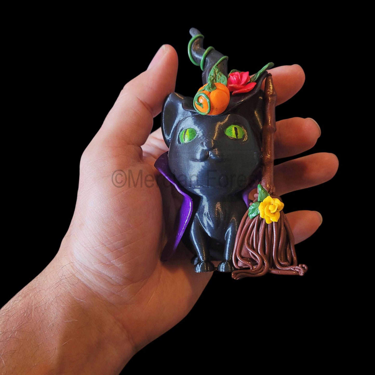 Halloqueen Magickal Cat Witch Wizard Decoration for Halloween Samhain Decoration