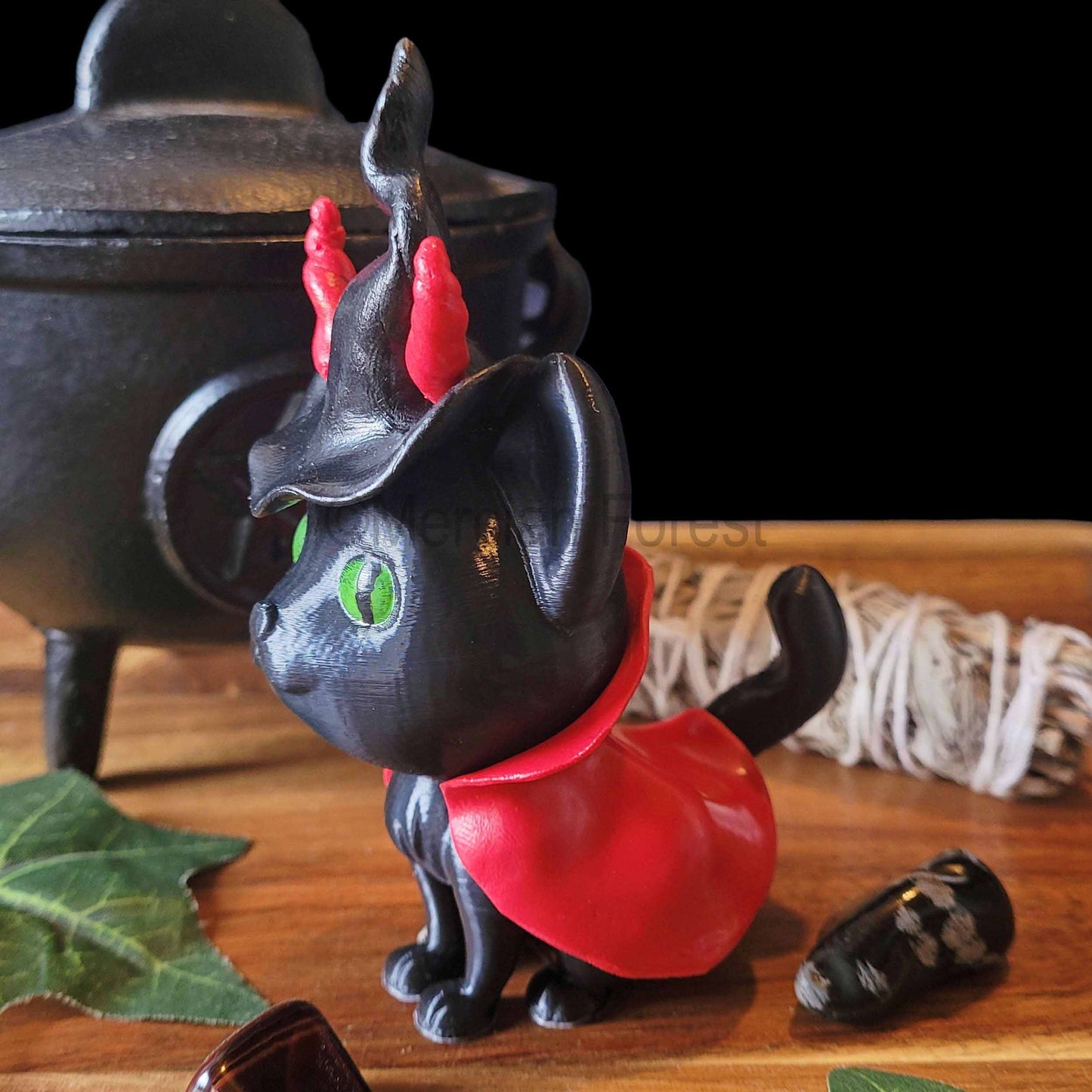 Lillipurr Magickal Cat Witch Wizard Decoration for Halloween Samhain Decoration