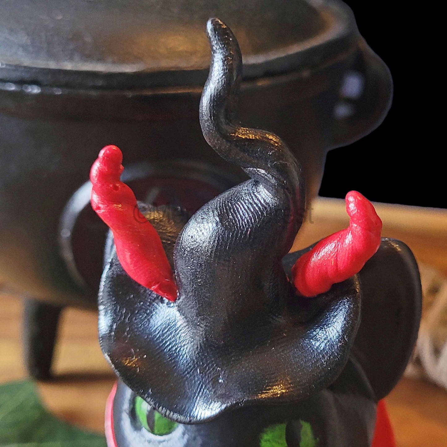 Lillipurr Magickal Cat Witch Wizard Decoration for Halloween Samhain Decoration