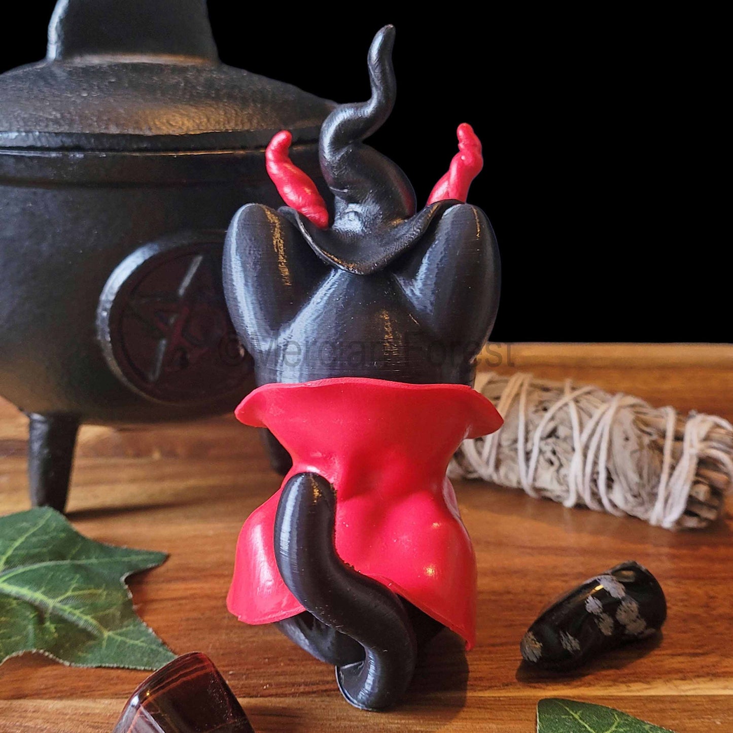 Lillipurr Magickal Cat Witch Wizard Decoration for Halloween Samhain Decoration