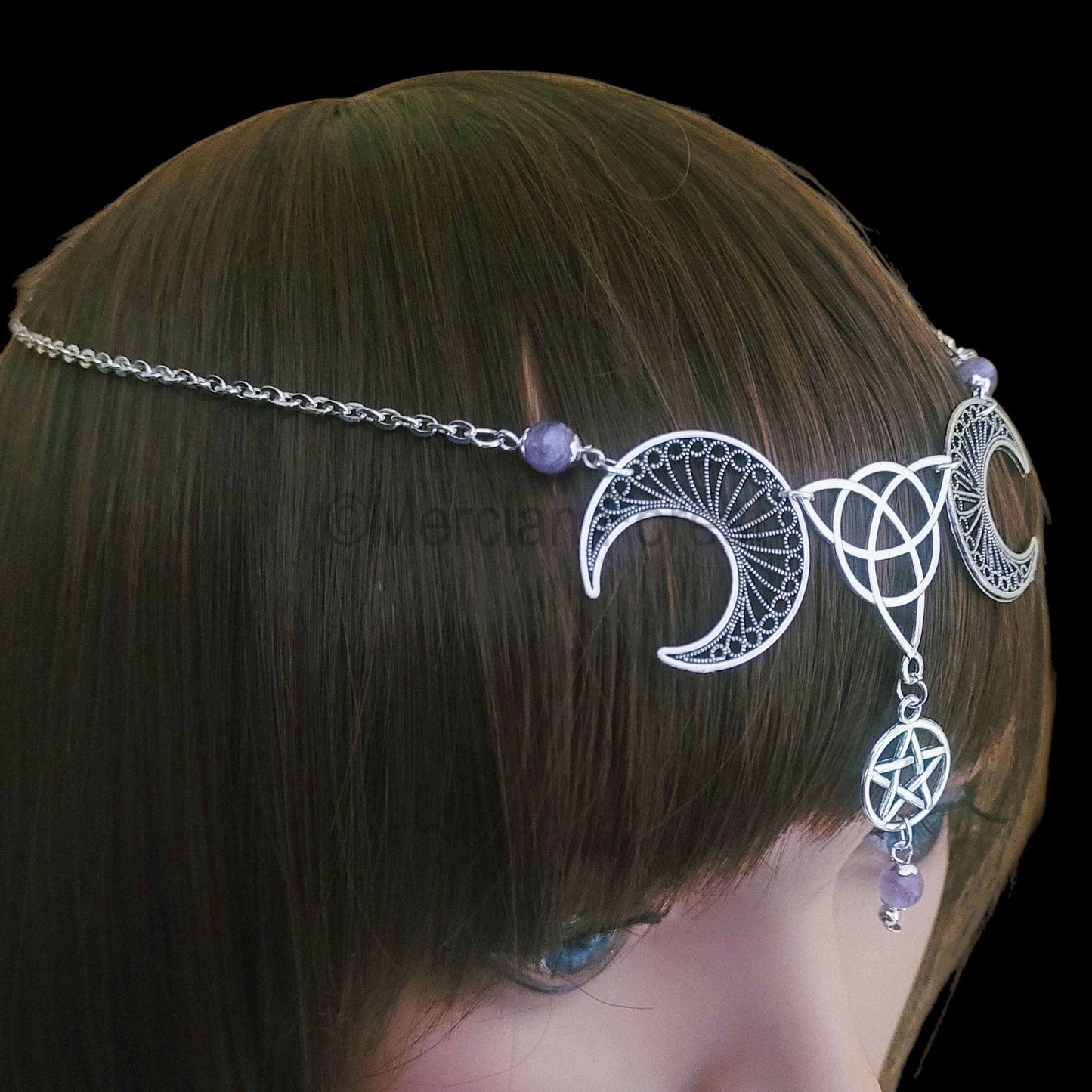 Crescent Moon Triquetra Headdress