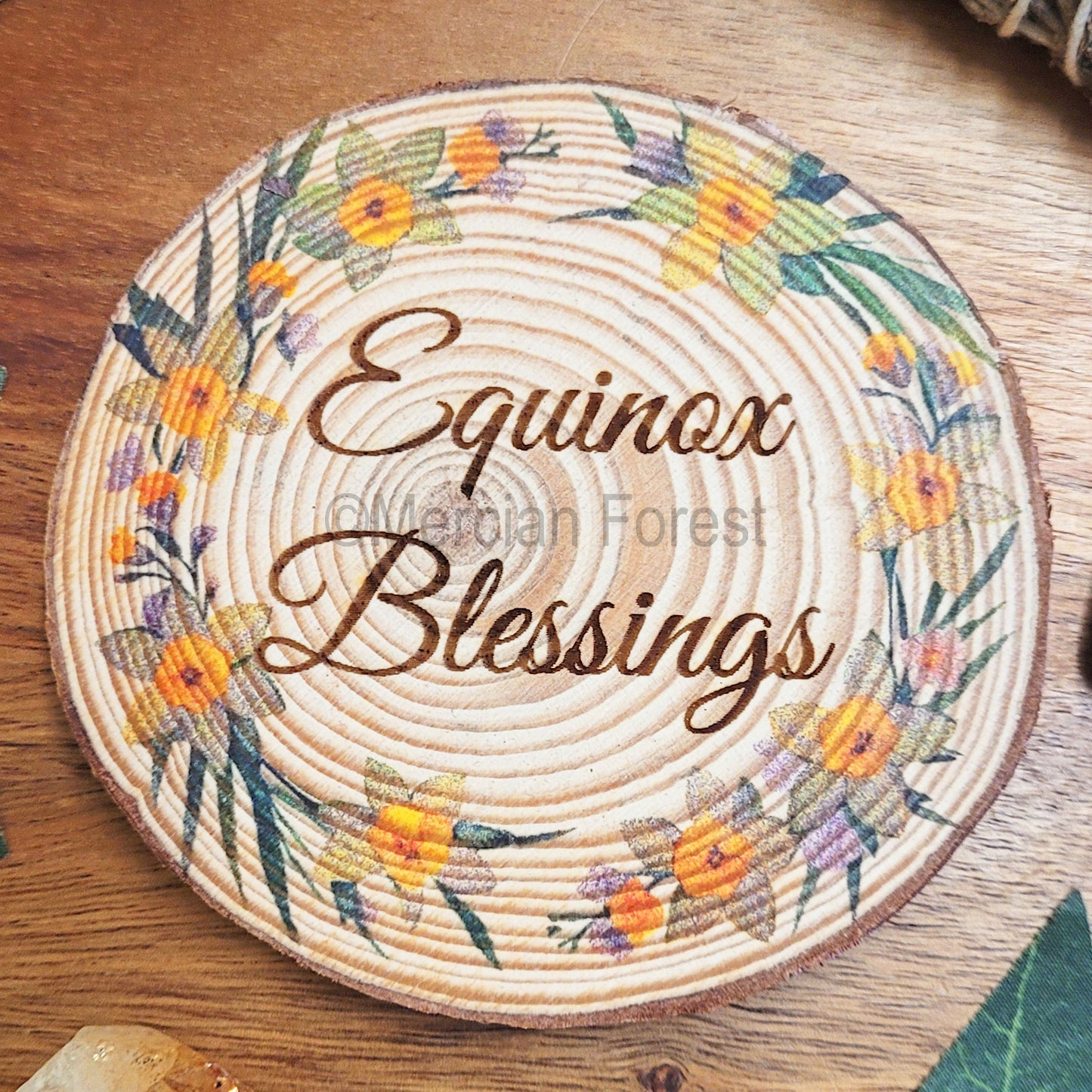 Spring Equinox Blessings with Daffodils Altar Tile