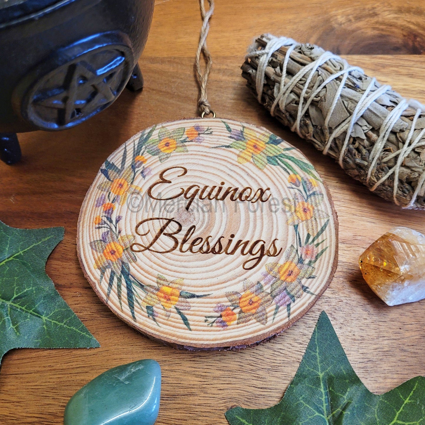 Spring Equinox Blessings with Daffodils Wall Hanging
