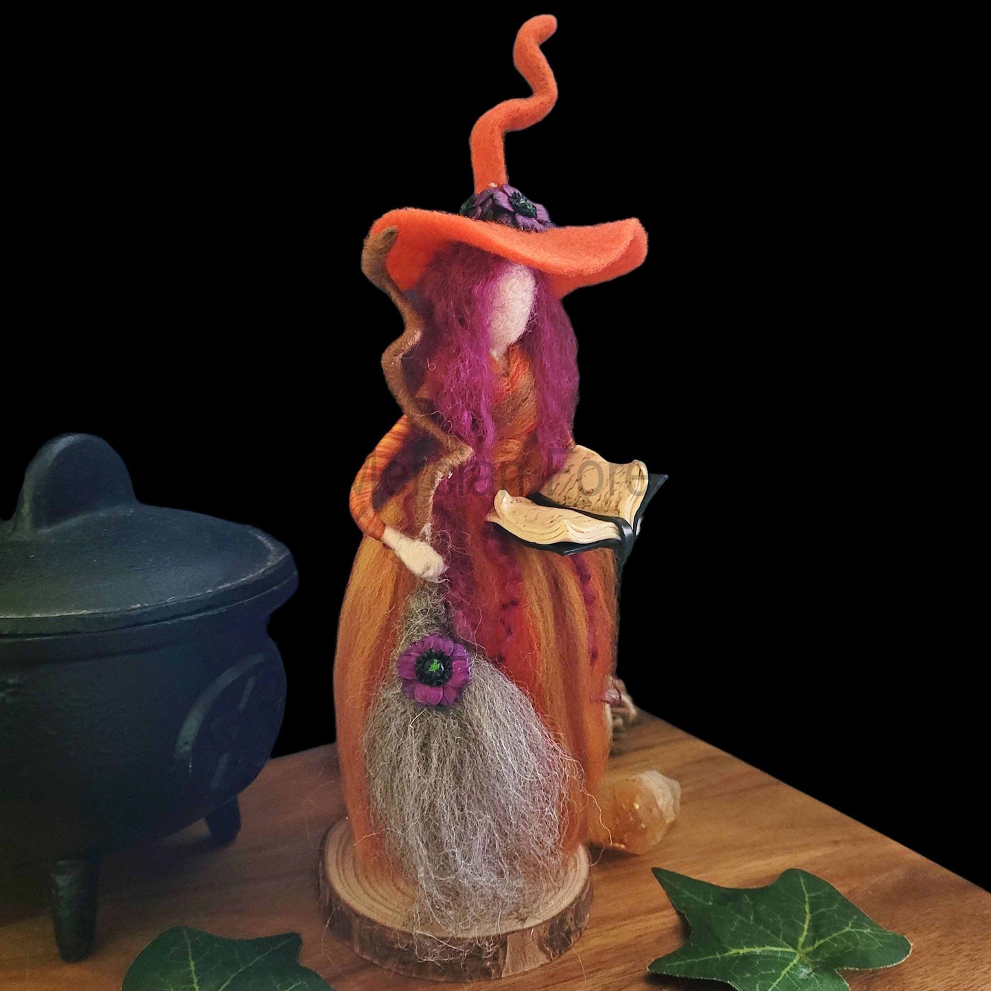 Ember Needle Felted Witch Decoration Ready Made