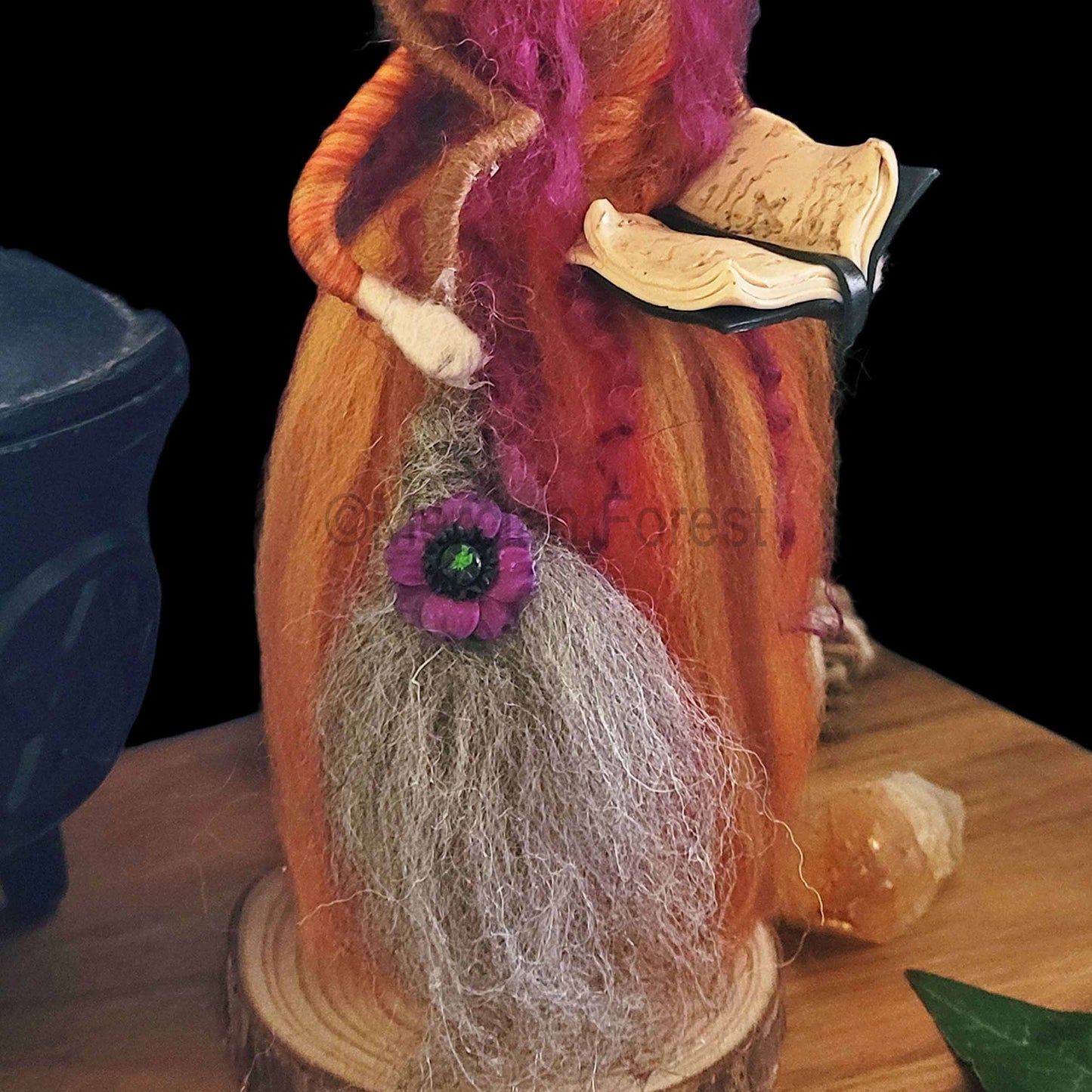Ember Needle Felted Witch Decoration Ready Made
