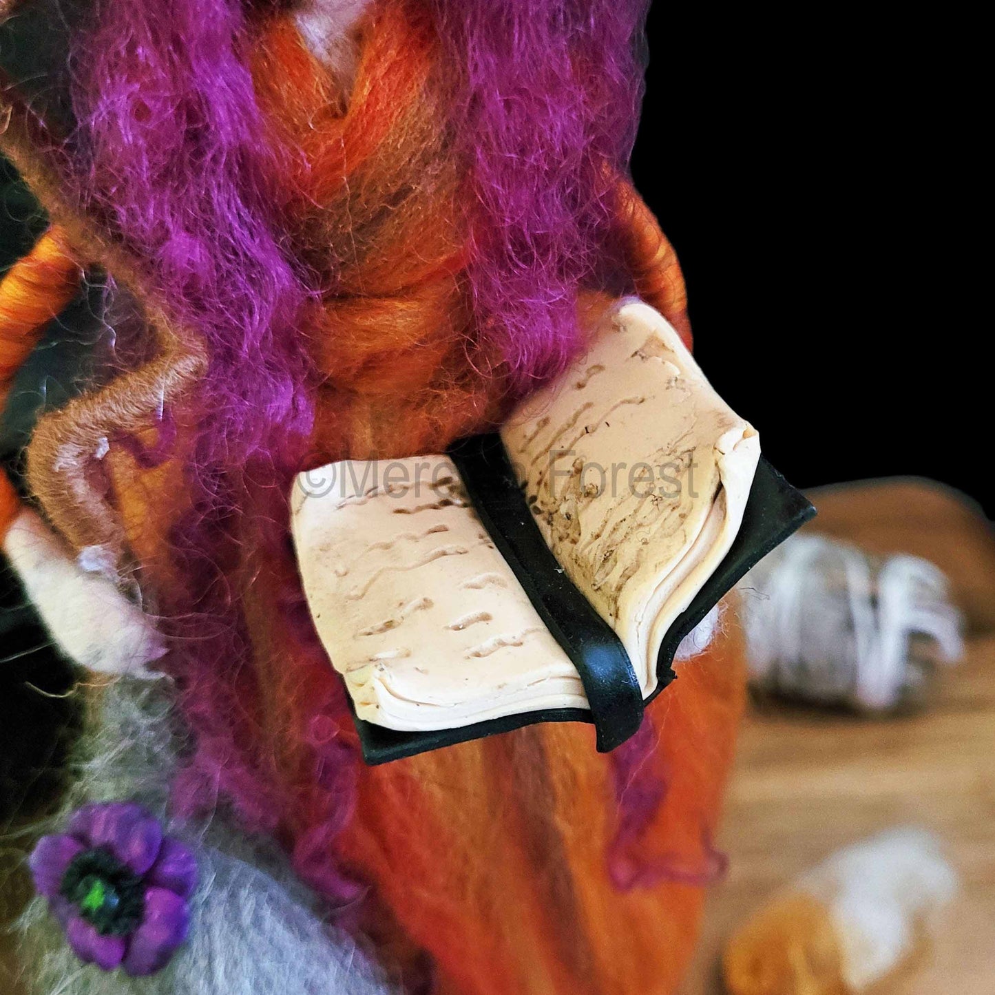 Ember Needle Felted Witch Decoration Ready Made