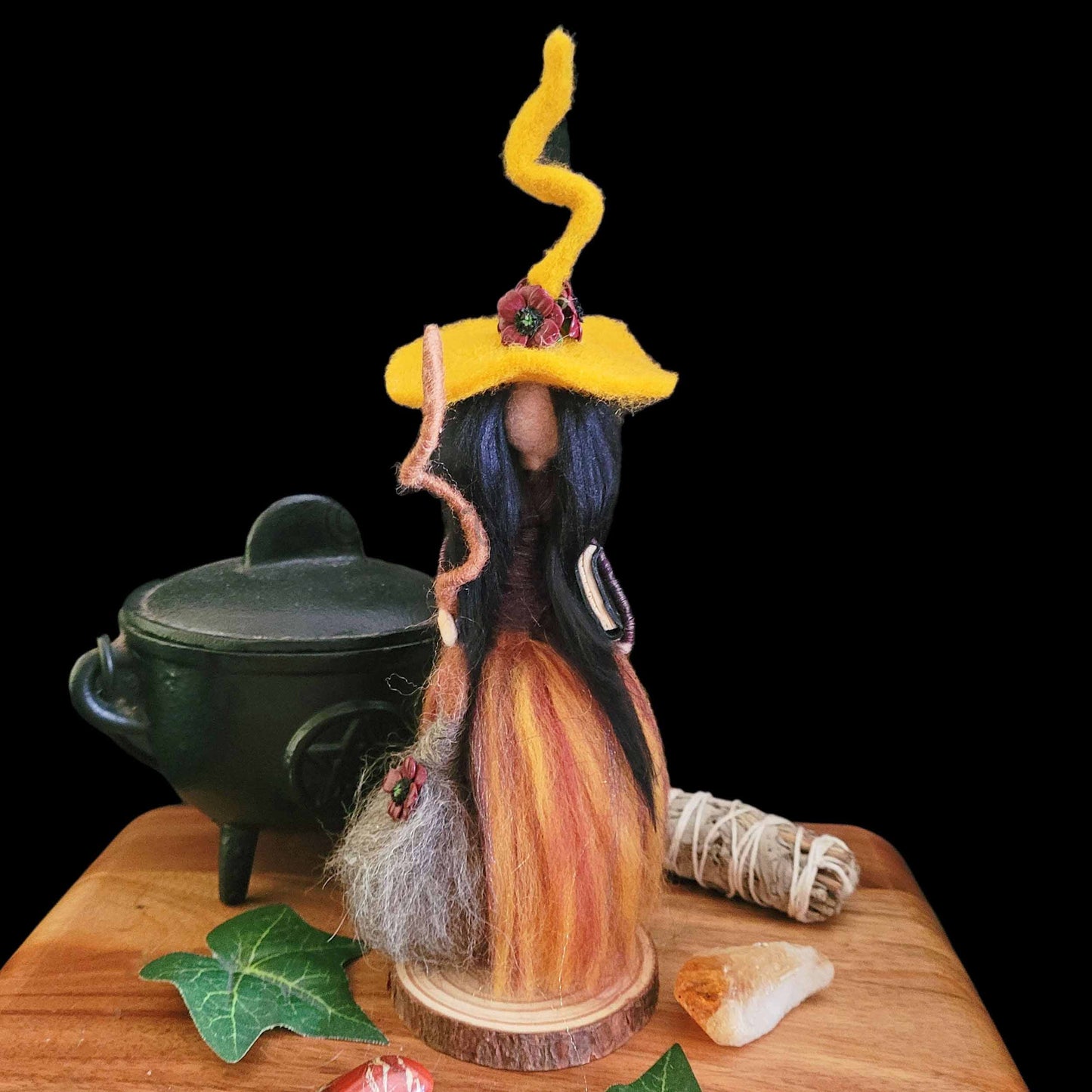Mable Needle Felted Witch Decoration