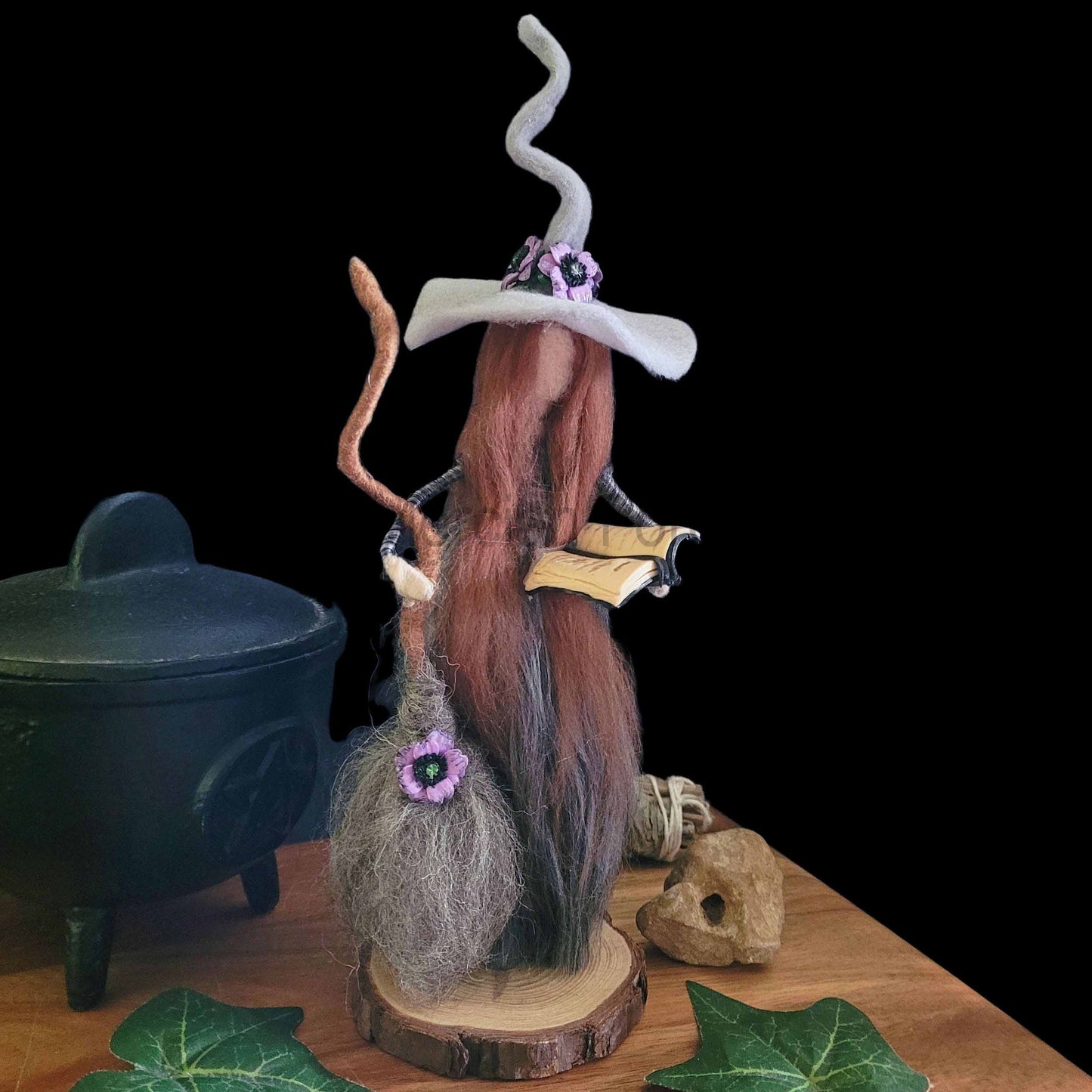 Cinders Needle Felted Witch Decoration Ready Made