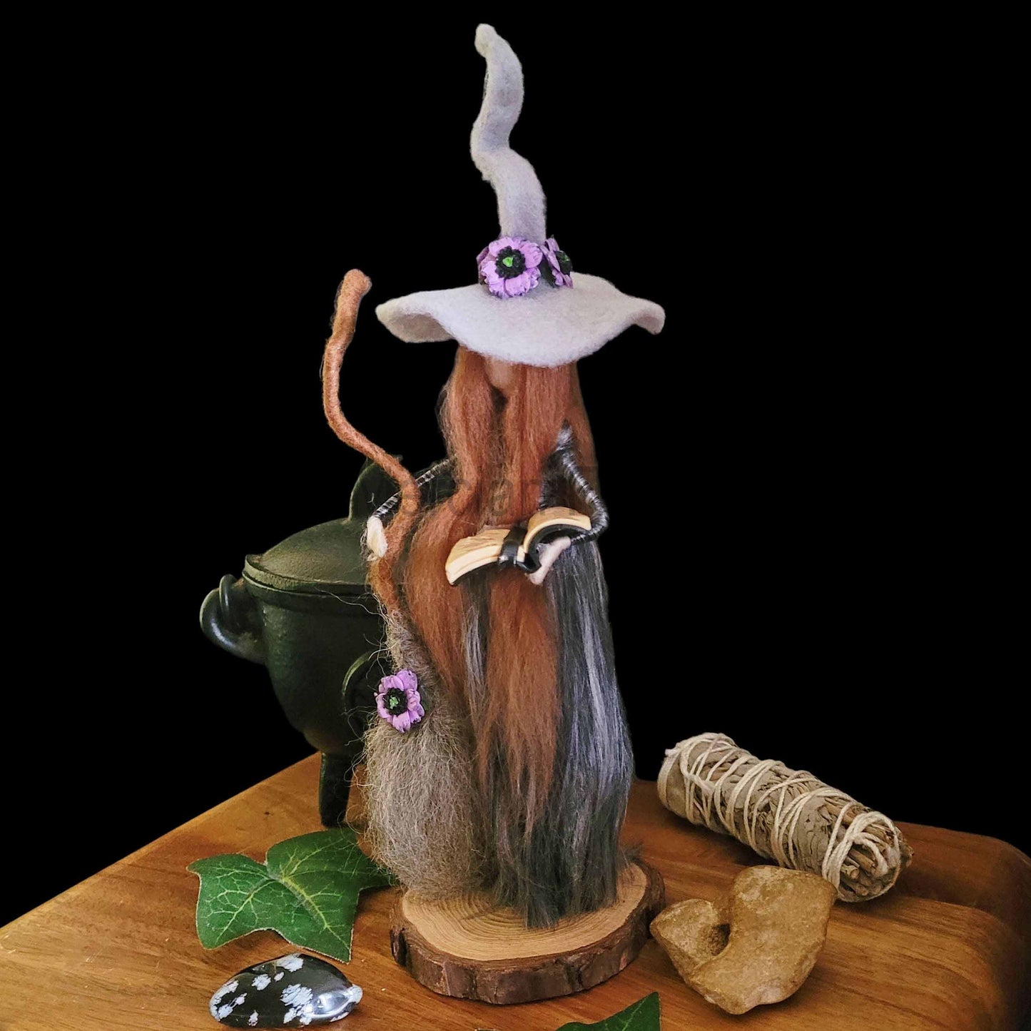 Cinders Needle Felted Witch Decoration Ready Made