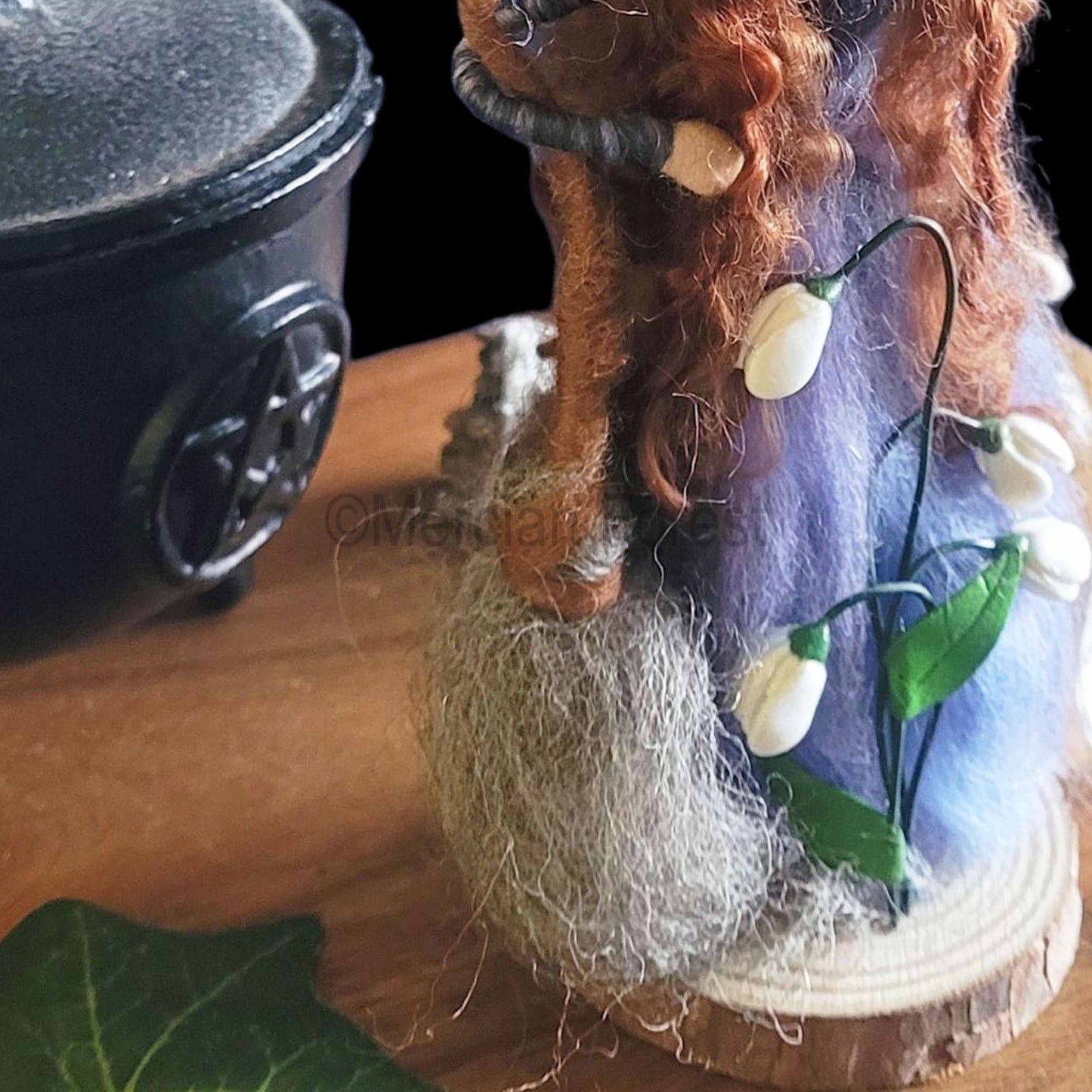 Snow the Needle Felted Witch Decoration