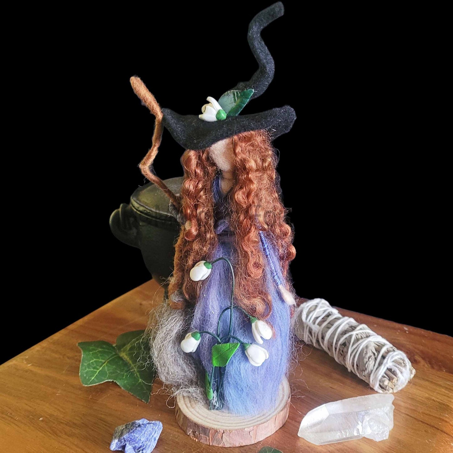 Snow the Needle Felted Witch Decoration