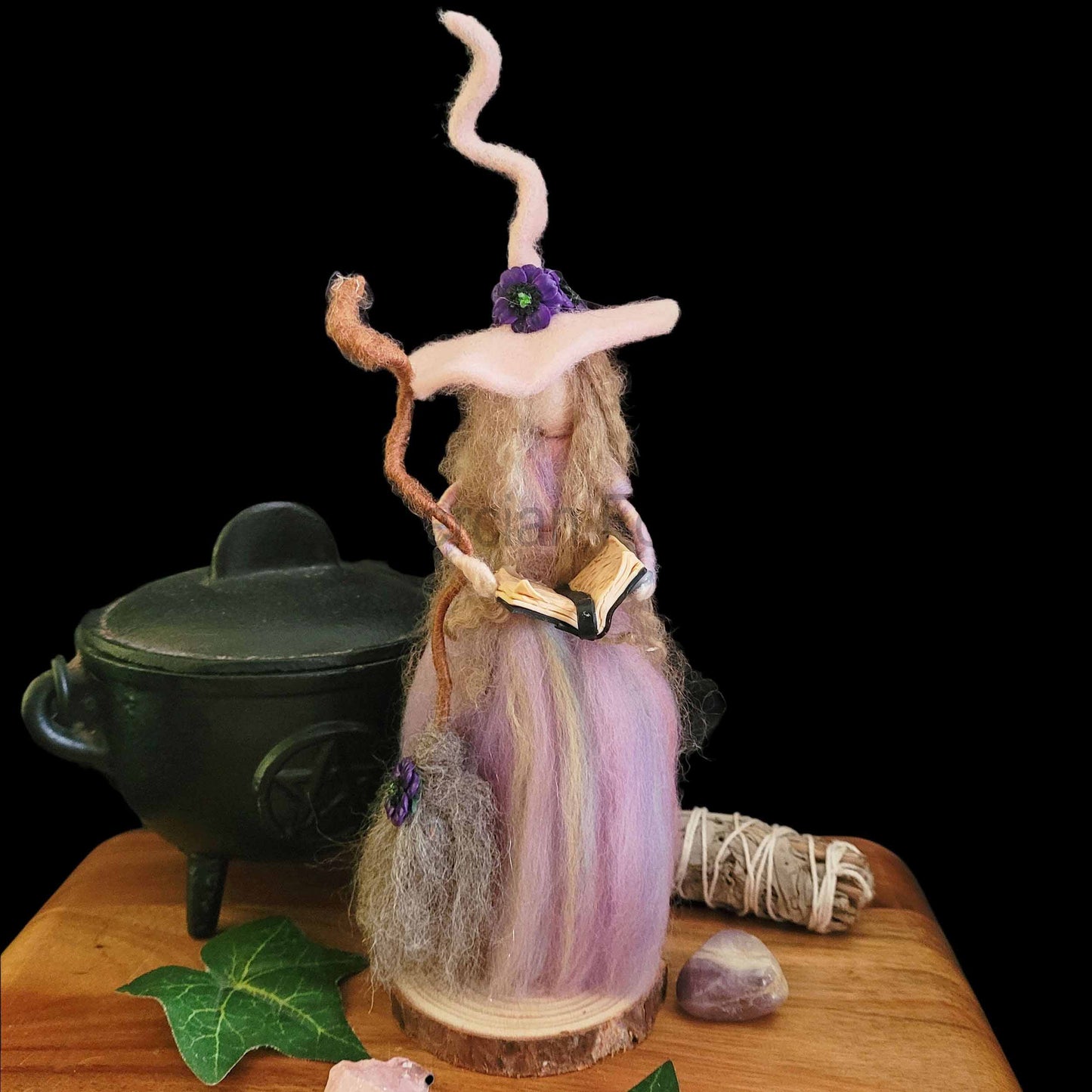 Reverie Needle Felted Witch Decoration
