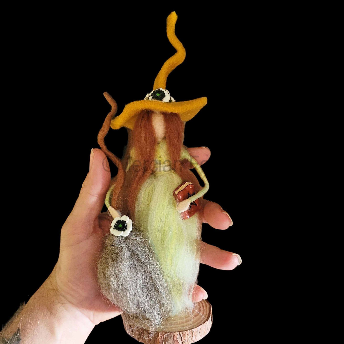Celadon Needle Felted Witch Decoration Ready Made