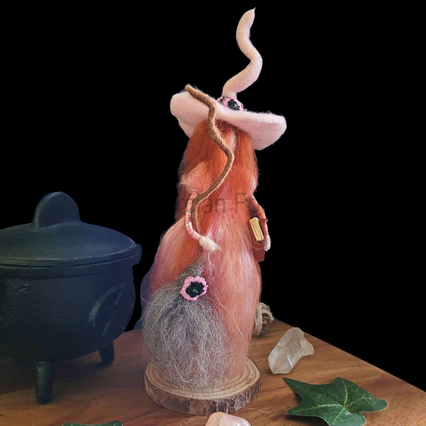 Peaches Needle Felted Witch Decoration Ready Made