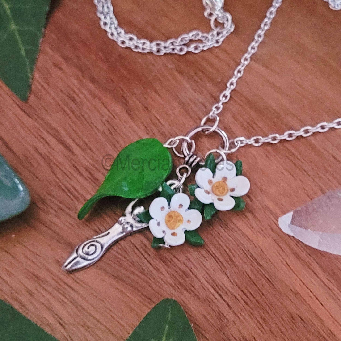 Hawthorn Flower Goddess Pendant Necklace