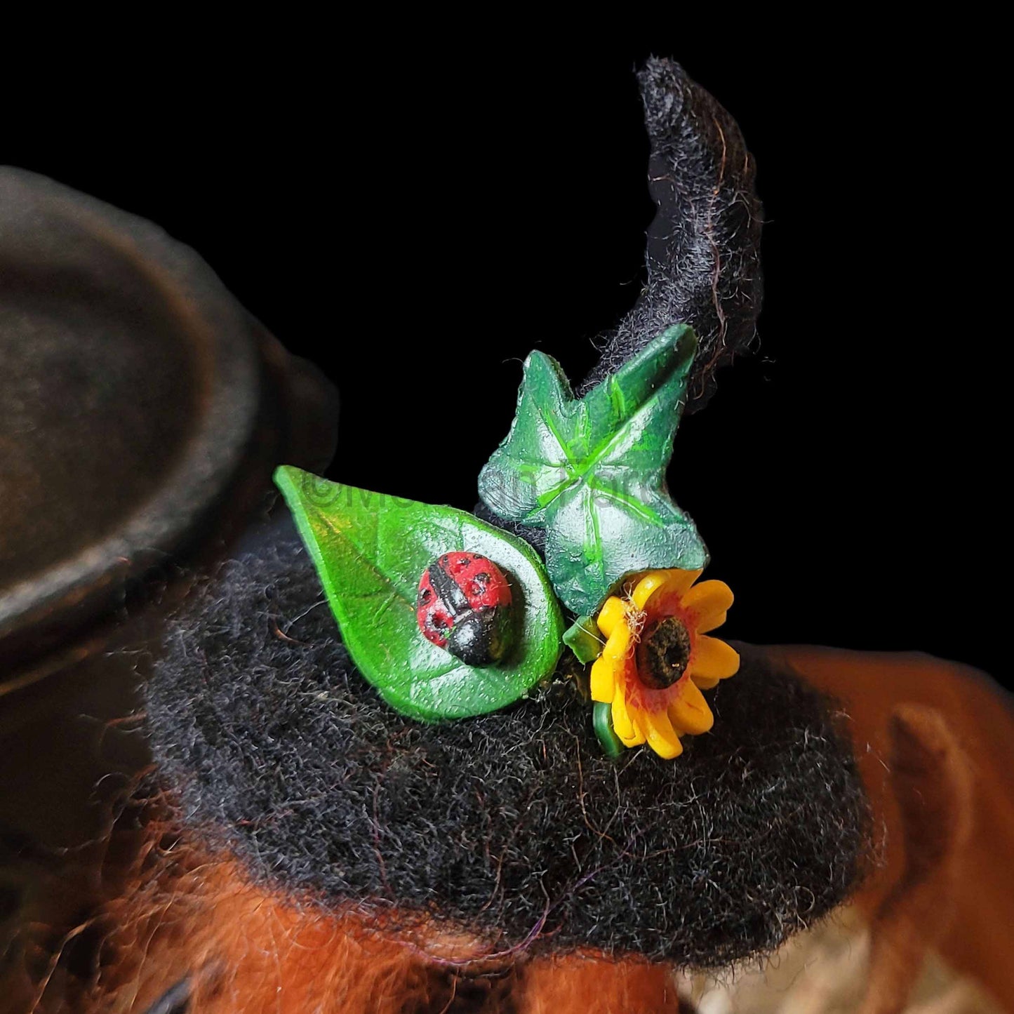 Little Sister Small Needle Felted Witch Decoration
