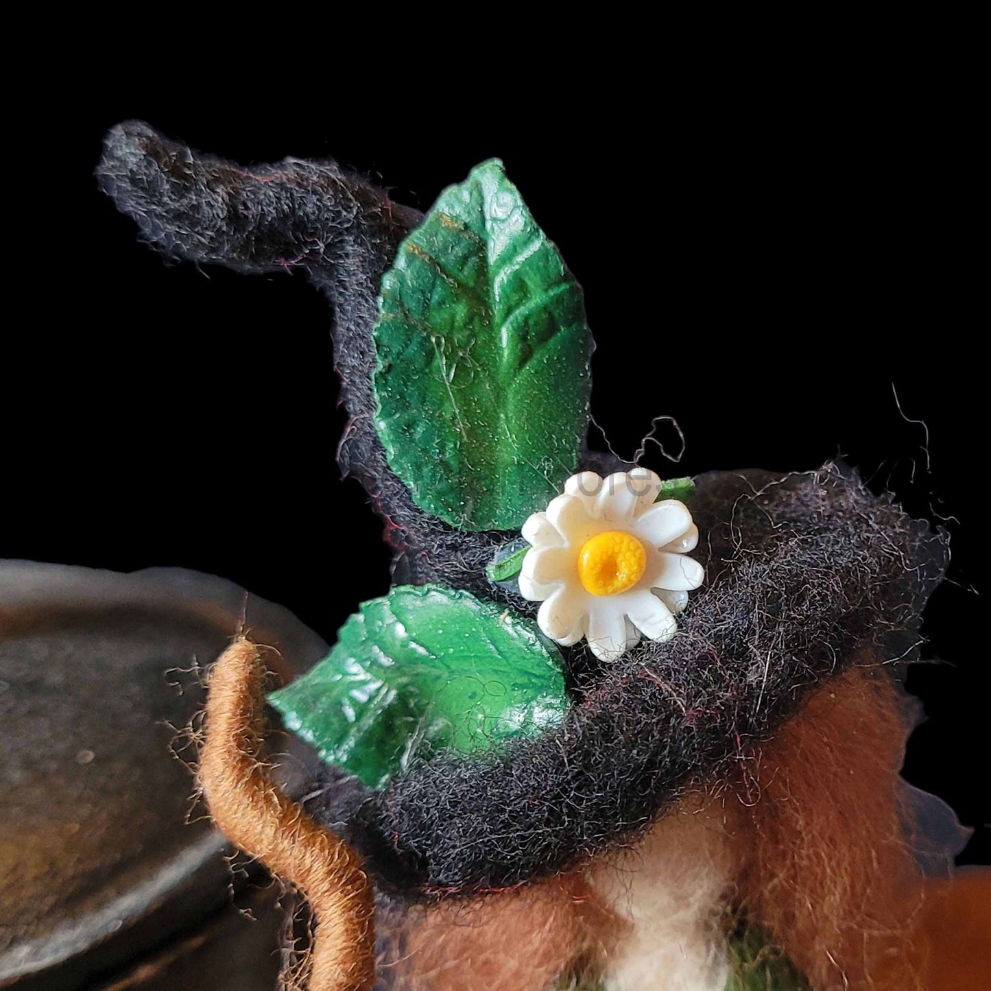 Little Sister Small Needle Felted Witch Decoration