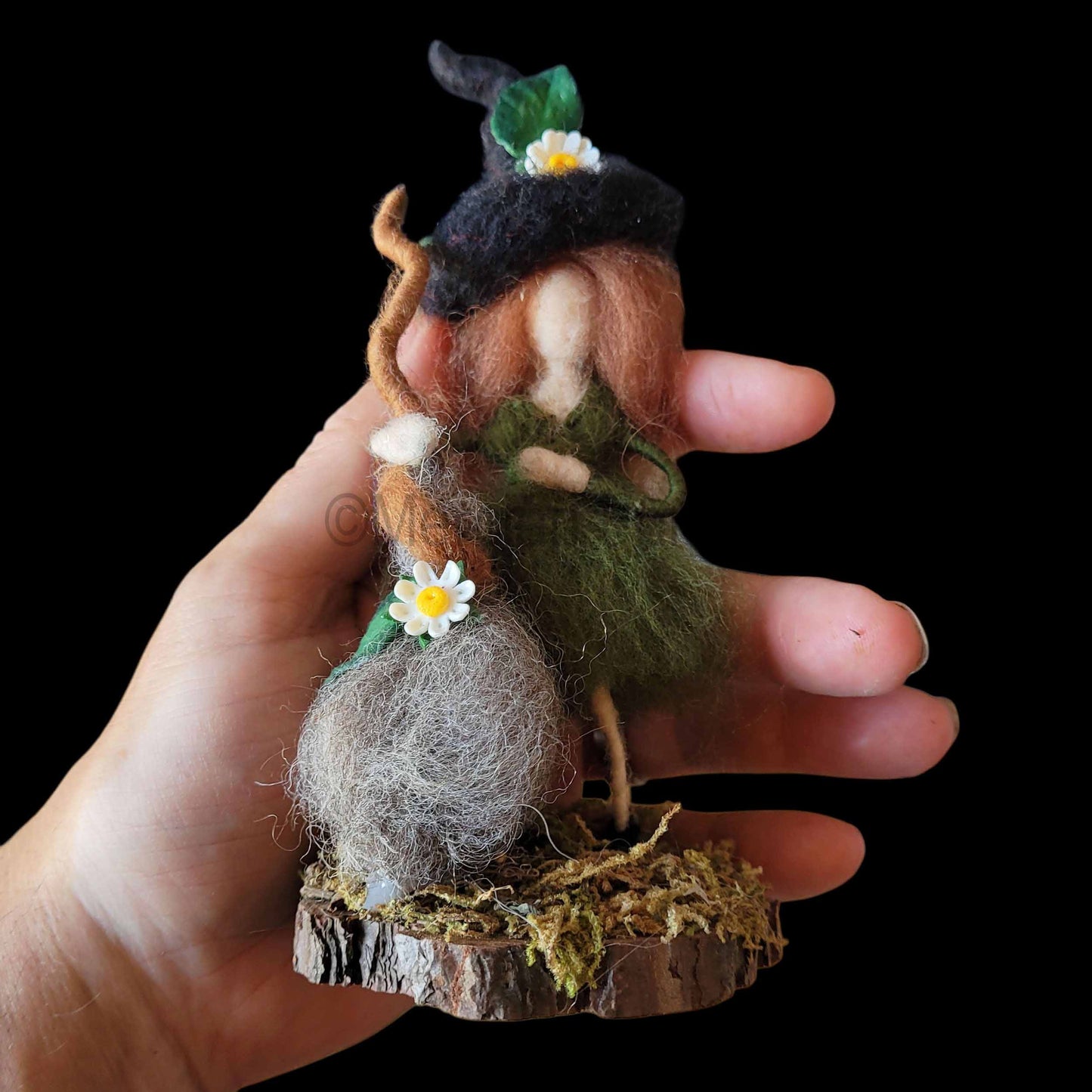 Little Sister Small Needle Felted Witch Decoration