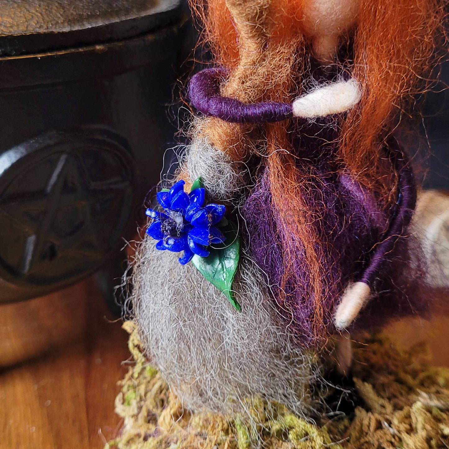 Little Sister Small Needle Felted Witch Decoration Ready Made