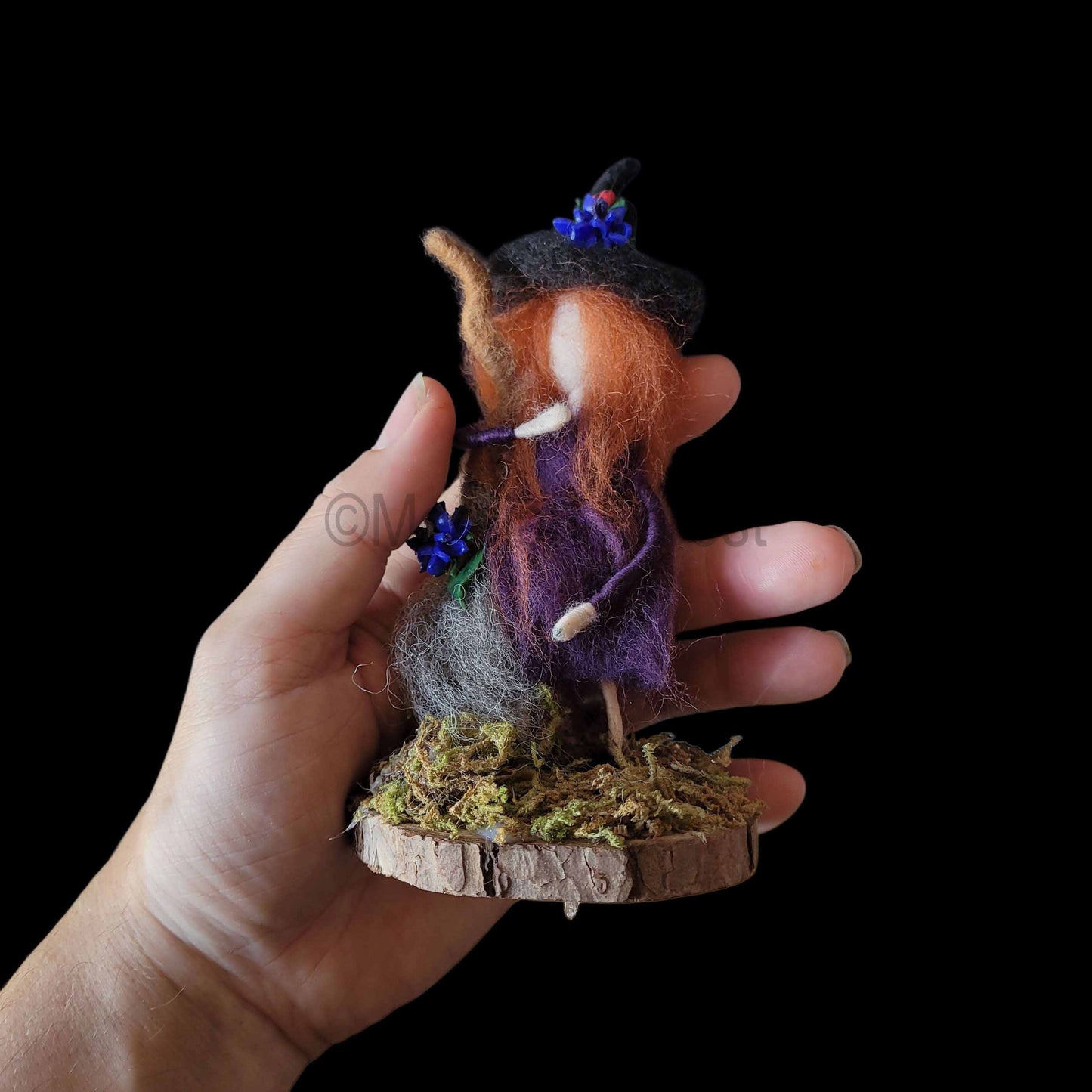Little Sister Small Needle Felted Witch Decoration Ready Made