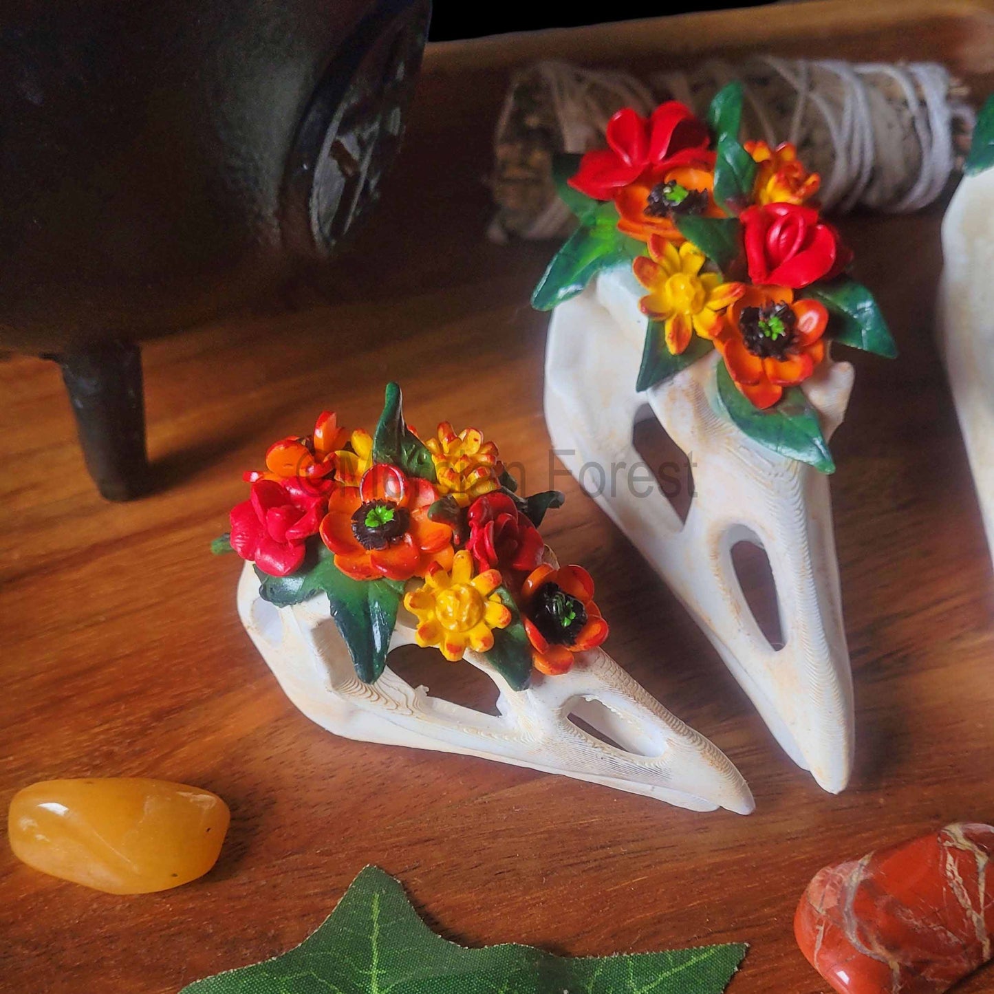 Raven Skull Samhain Decoration