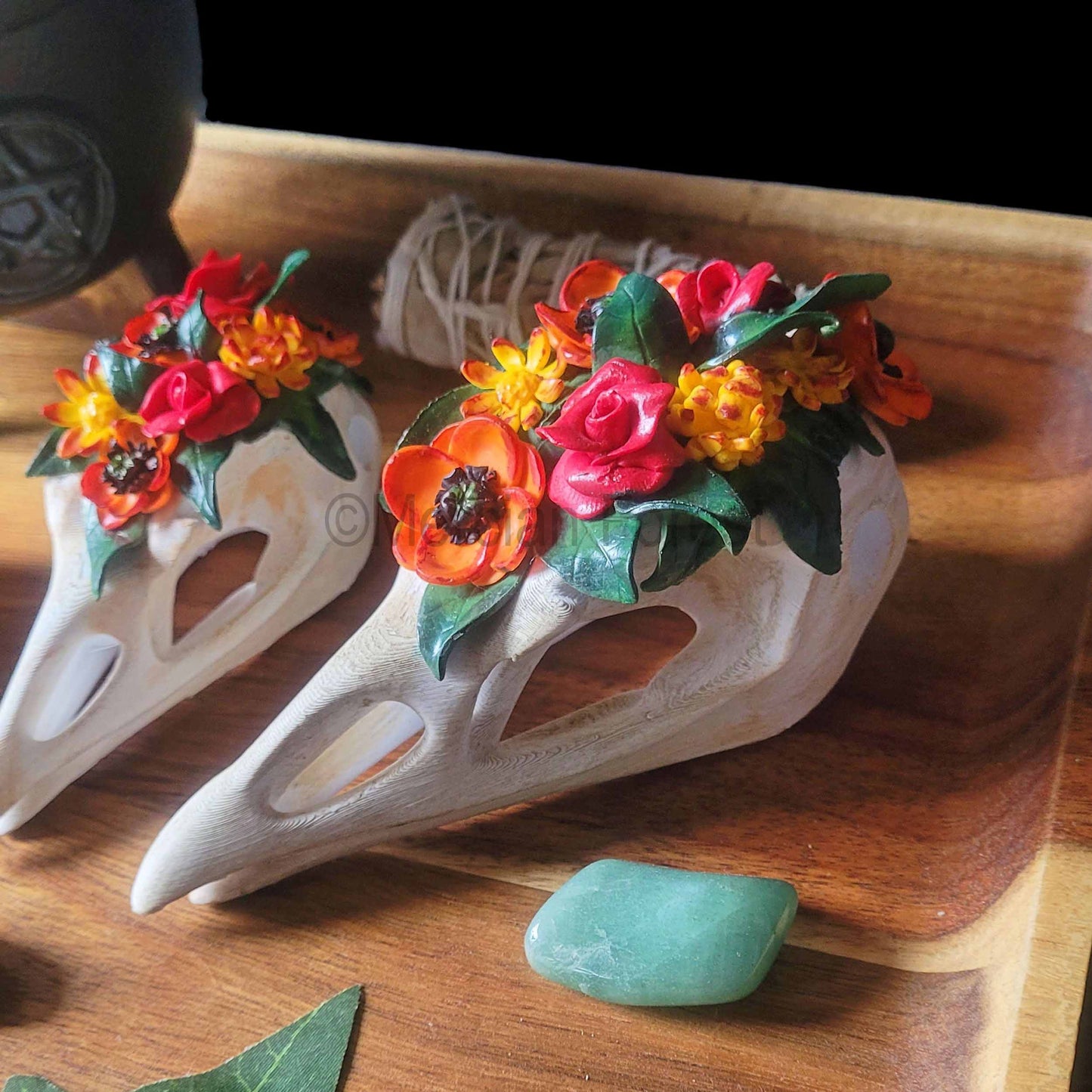 Raven Skull Samhain Decoration