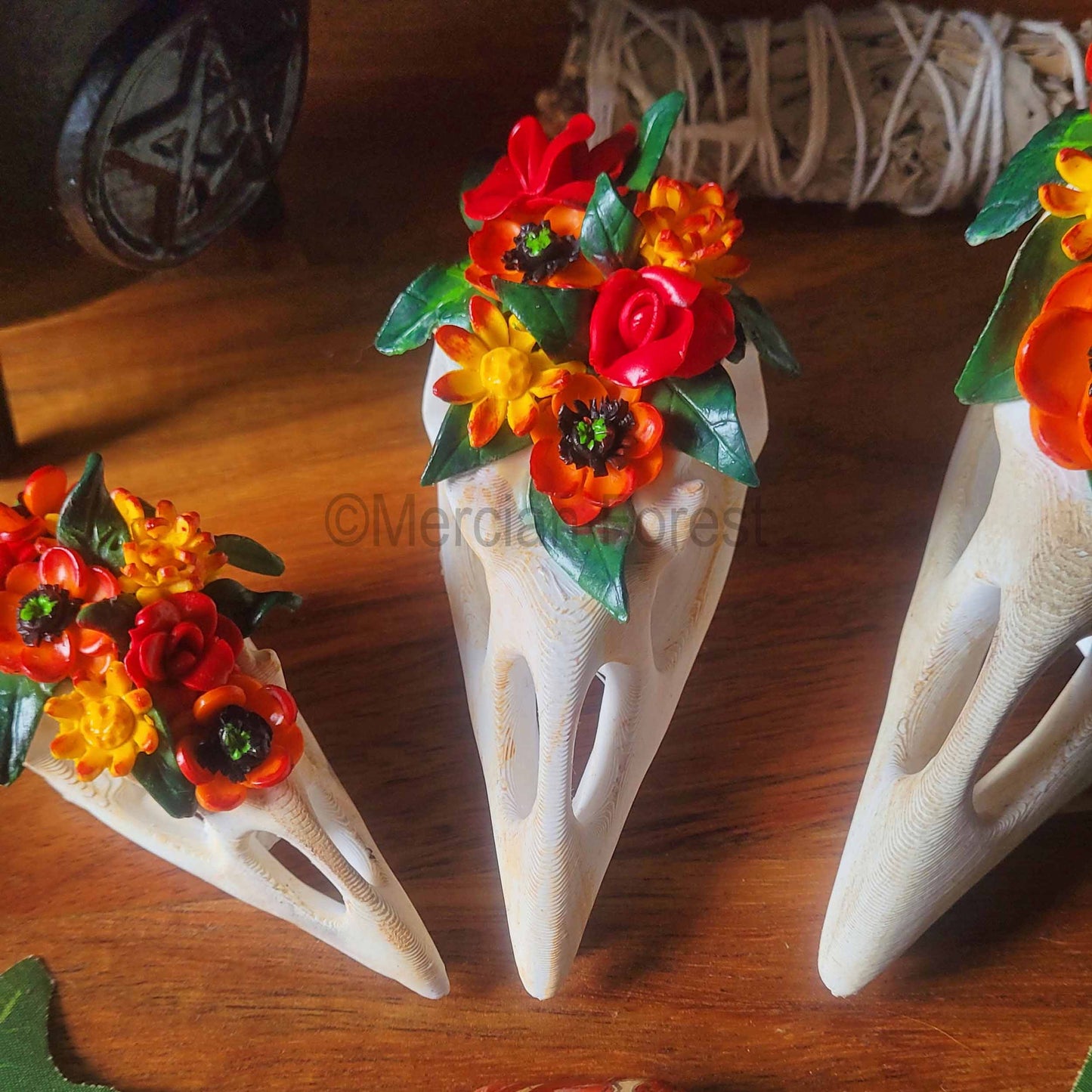 Raven Skull Samhain Decoration