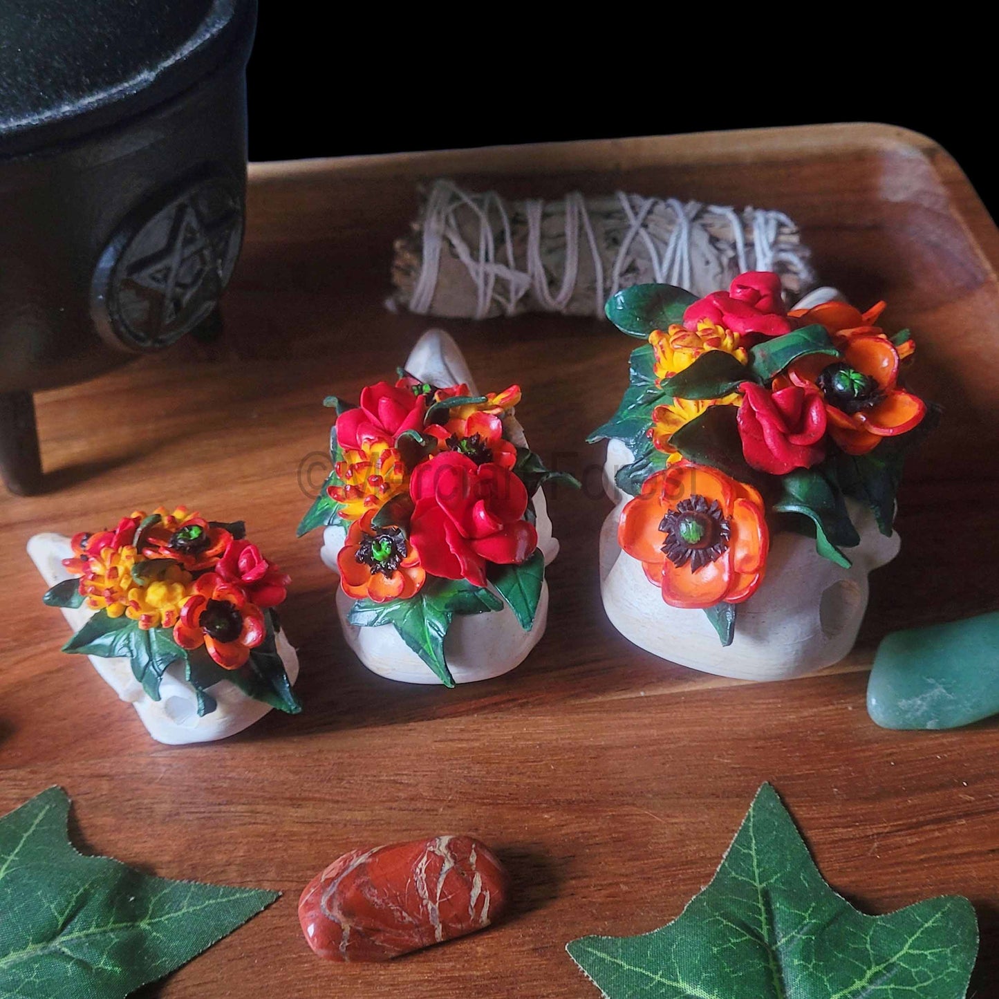 Raven Skull Samhain Decoration