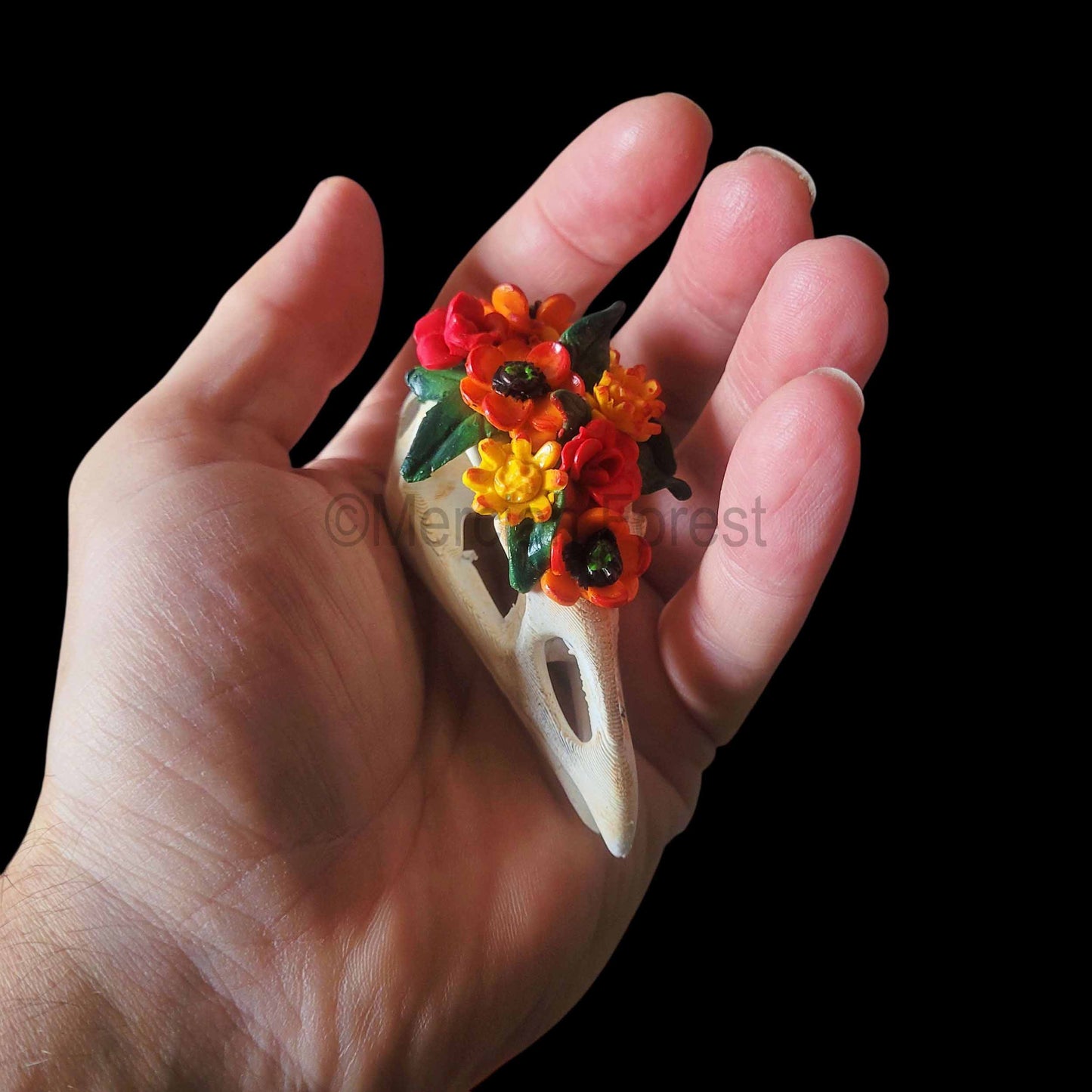 Raven Skull Samhain Decoration