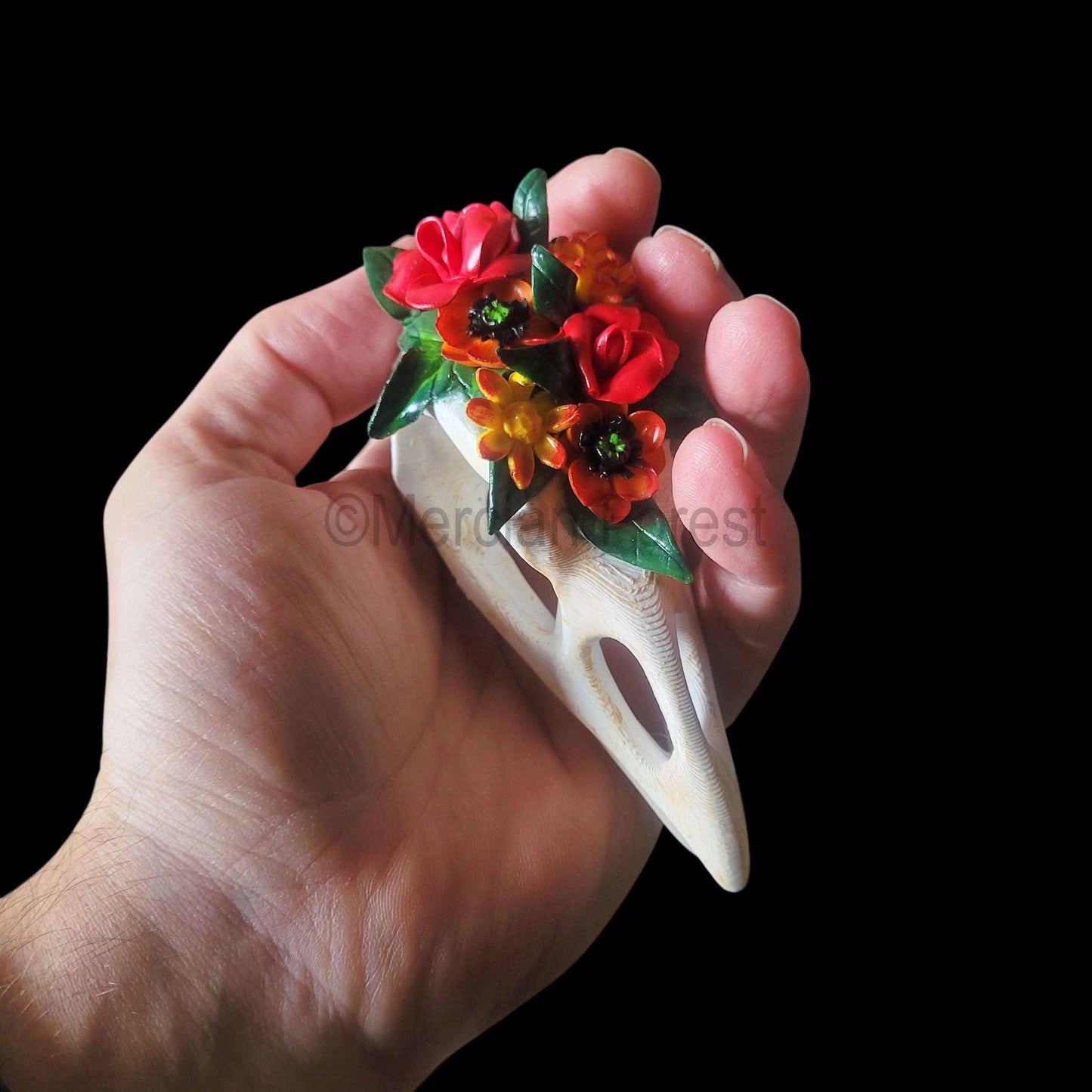 Raven Skull Samhain Decoration