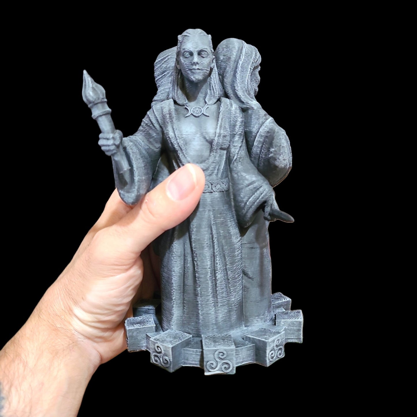 Triple Goddess Statue Figurine in Stone Effect