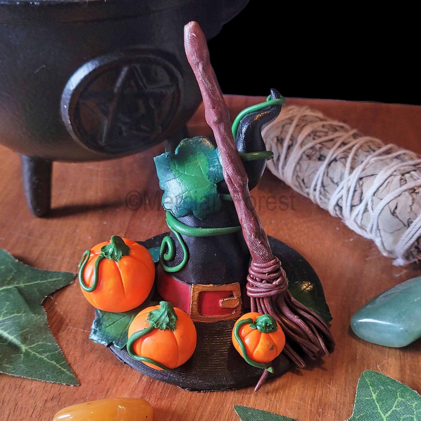 A Witches Hat, Samhain Pagan Decoration, Halloween Decoration, Autumn Altar.
