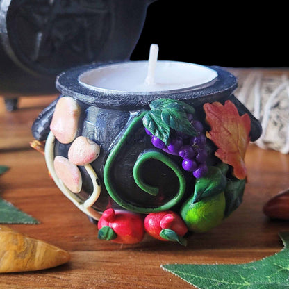 Cauldron Candle Holder, Autumn Pagan Decoration, Autumn Equinox Decoration, Mabon Altar.