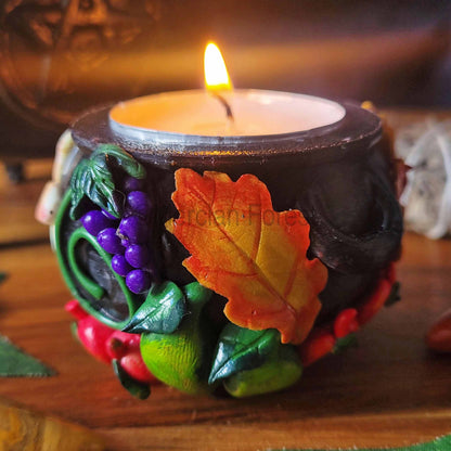 Cauldron Candle Holder, Autumn Pagan Decoration, Autumn Equinox Decoration, Mabon Altar.