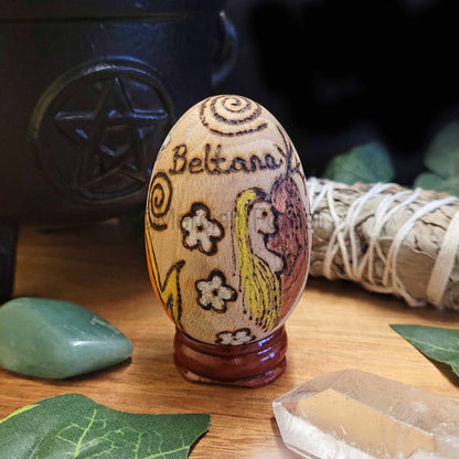 Beltane Wooden Egg Decoration