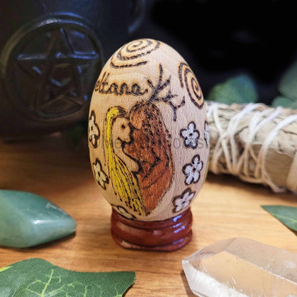 Beltane Wooden Egg Decoration