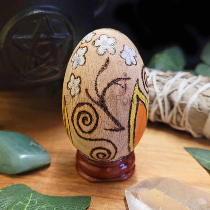 Beltane Wooden Egg Decoration