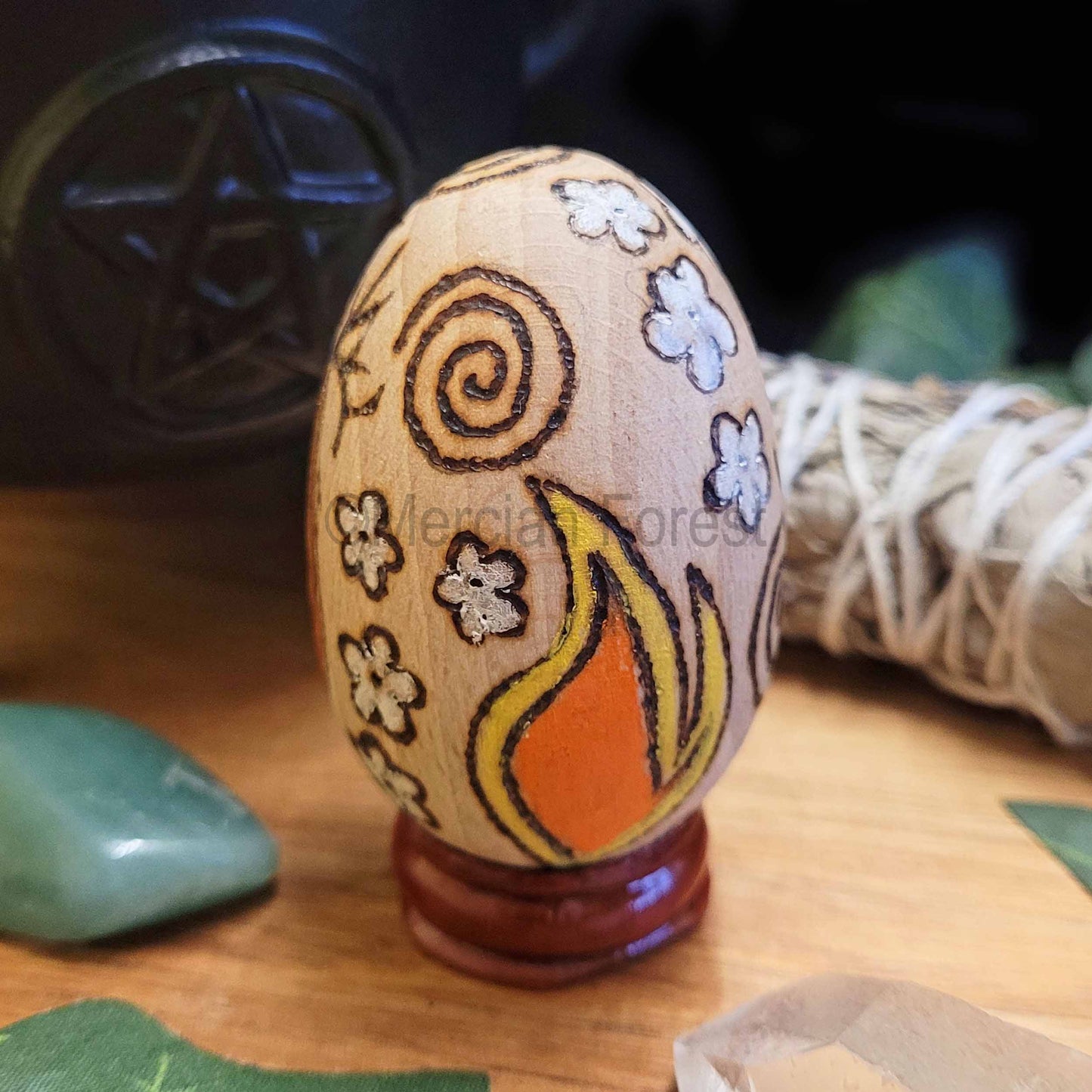 Beltane Wooden Egg Decoration