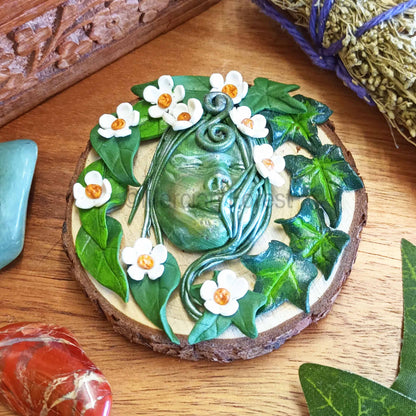 Beltane Goddess Greenwoman of Spring/Summer Altar Tile