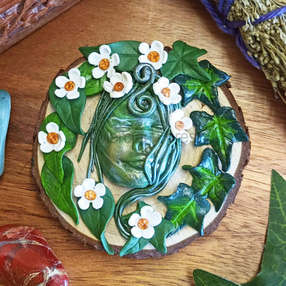 Beltane Goddess Greenwoman of Spring/Summer Altar Tile