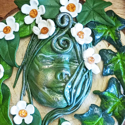 Beltane Goddess Greenwoman of Spring/Summer Altar Tile