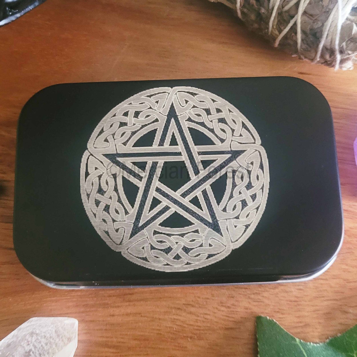 Pentacle Altar Tin, Pentagram Altar Tin, Mini Travel Altar Tin, Offering Box, Witchcraft box